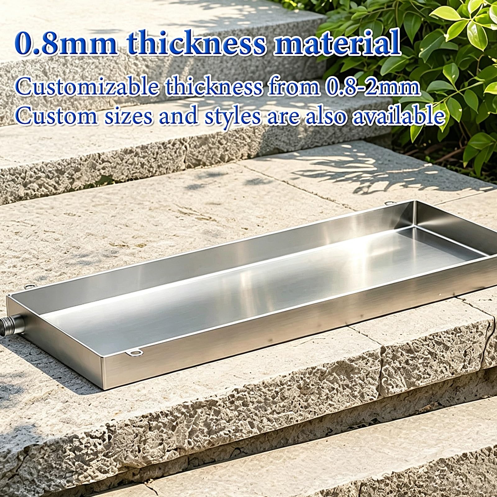 Bandeja Aire Acondicionado Universal Acero Inoxidable 304 a Prueba de Fugas | Manguera de Drenaje de 200 cm y 2 Abrazaderas, Bandeja Condensacion Sistemas Split para Interiores Exteriores(24x20x1.2in)