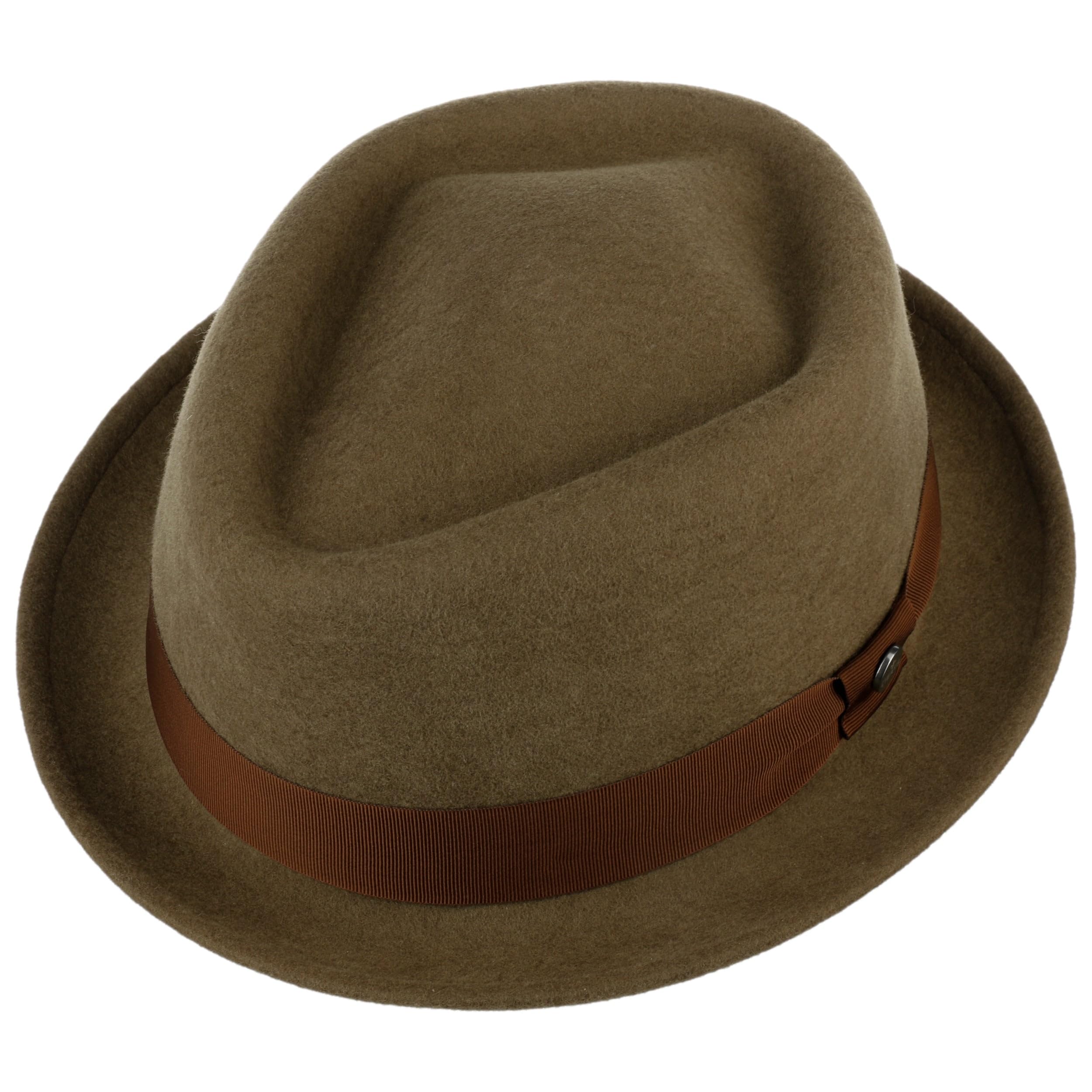 Lierys Chapeau Classic Porkpie Femme/Homme - Made in Italy en Feutre de Laine avec Ruban Gros Grain Hiver Automne Ete Printemps Printemps-ete