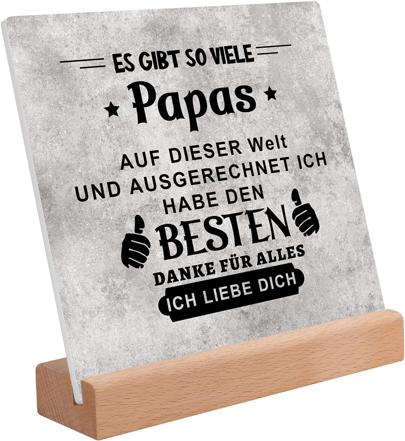 Blumuze Vatertagsgeschenke für Papa,Herzförmiges Acryl Dekoschild Papa Geschenk,Papa Geschenk