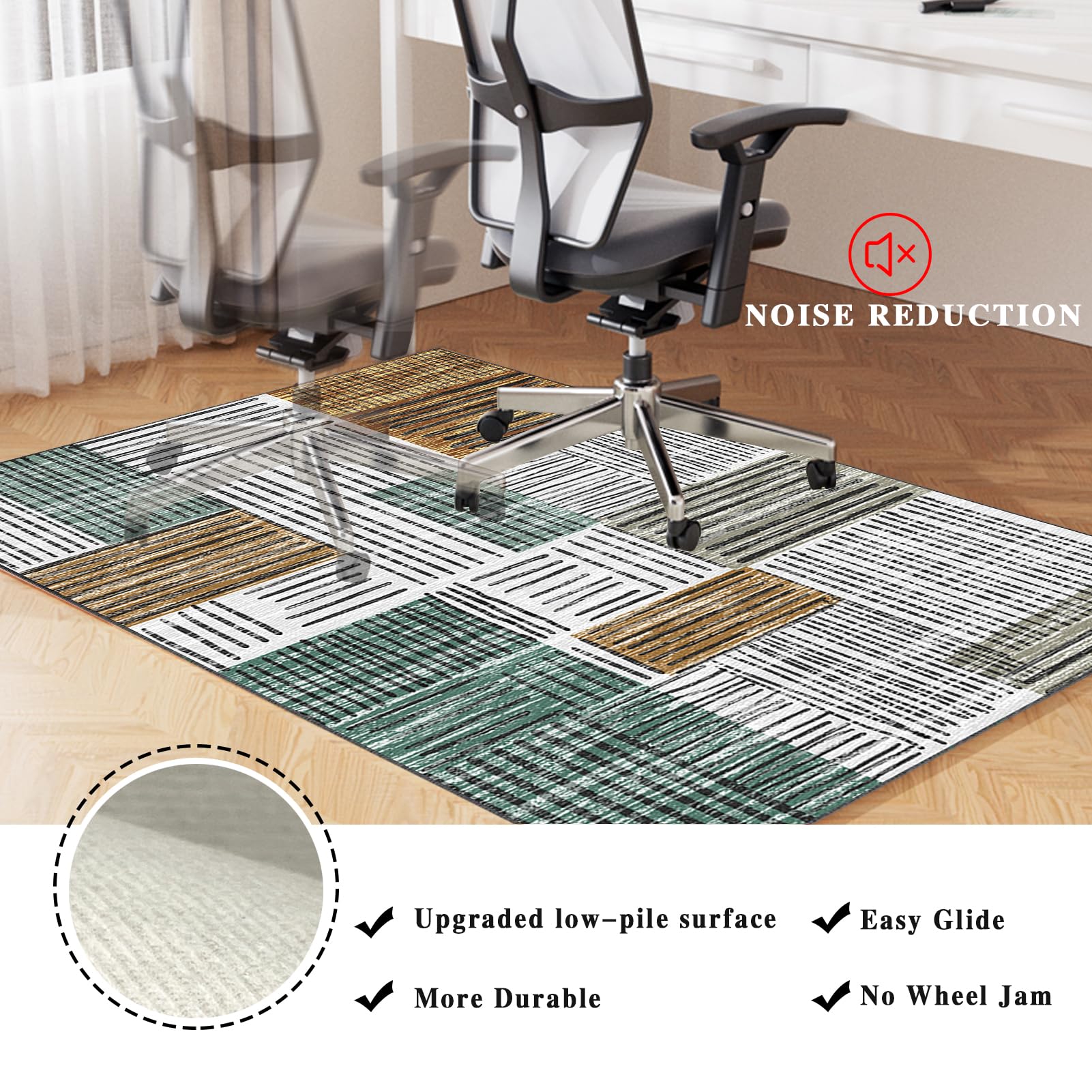 Bureaustoelmat, 120 x 160 cm, gamingstoelmat, stoelmat voor