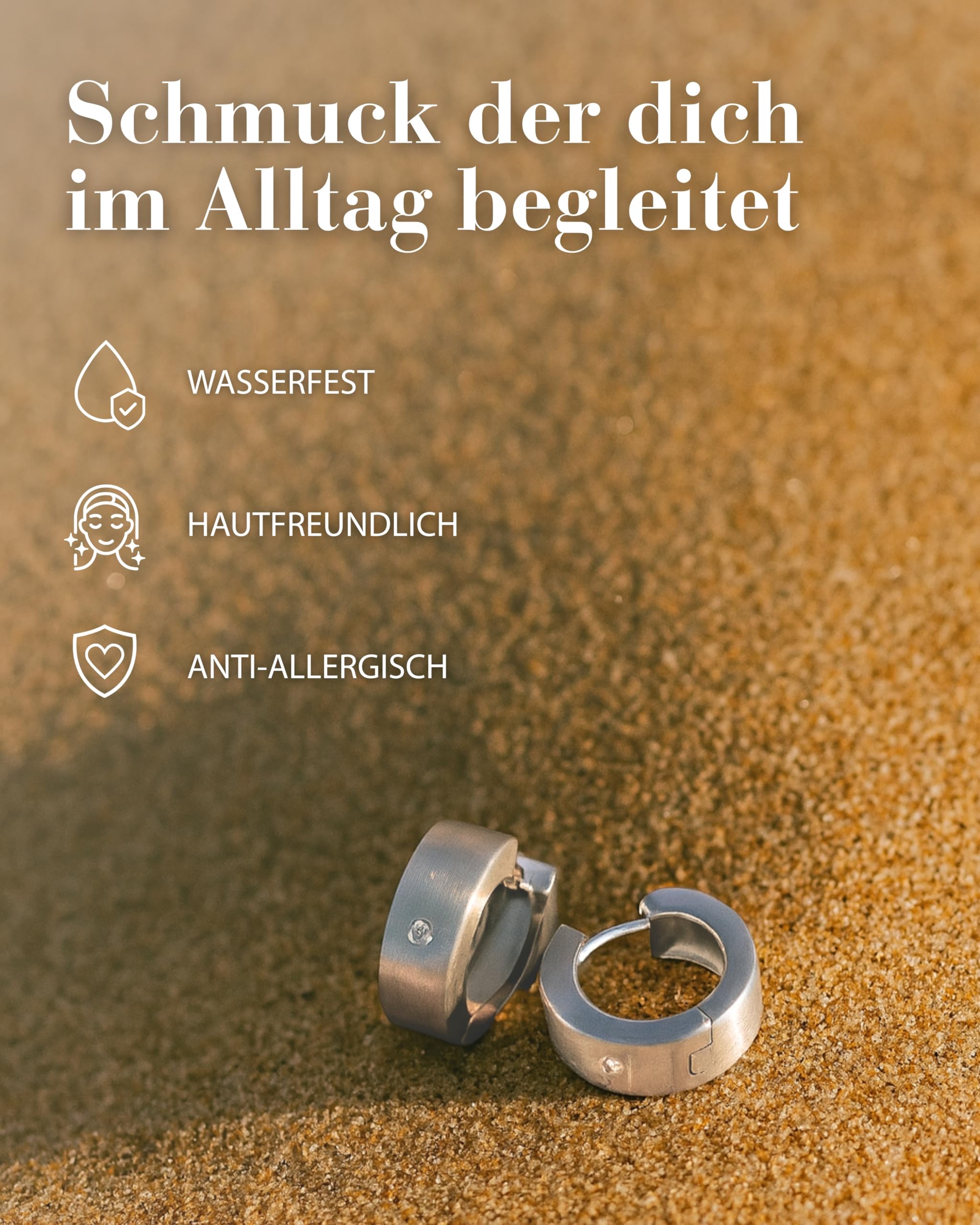 VINANI Klapp-Creolen aus 925 Sterling Silber I Nickelfreie Damen-Ohrringe mit Zirkonia I Mattierte Oberfläche mit Anlaufschutz I Allergikerfreundlich I Handarbeit in Juweliersqualität I CEM