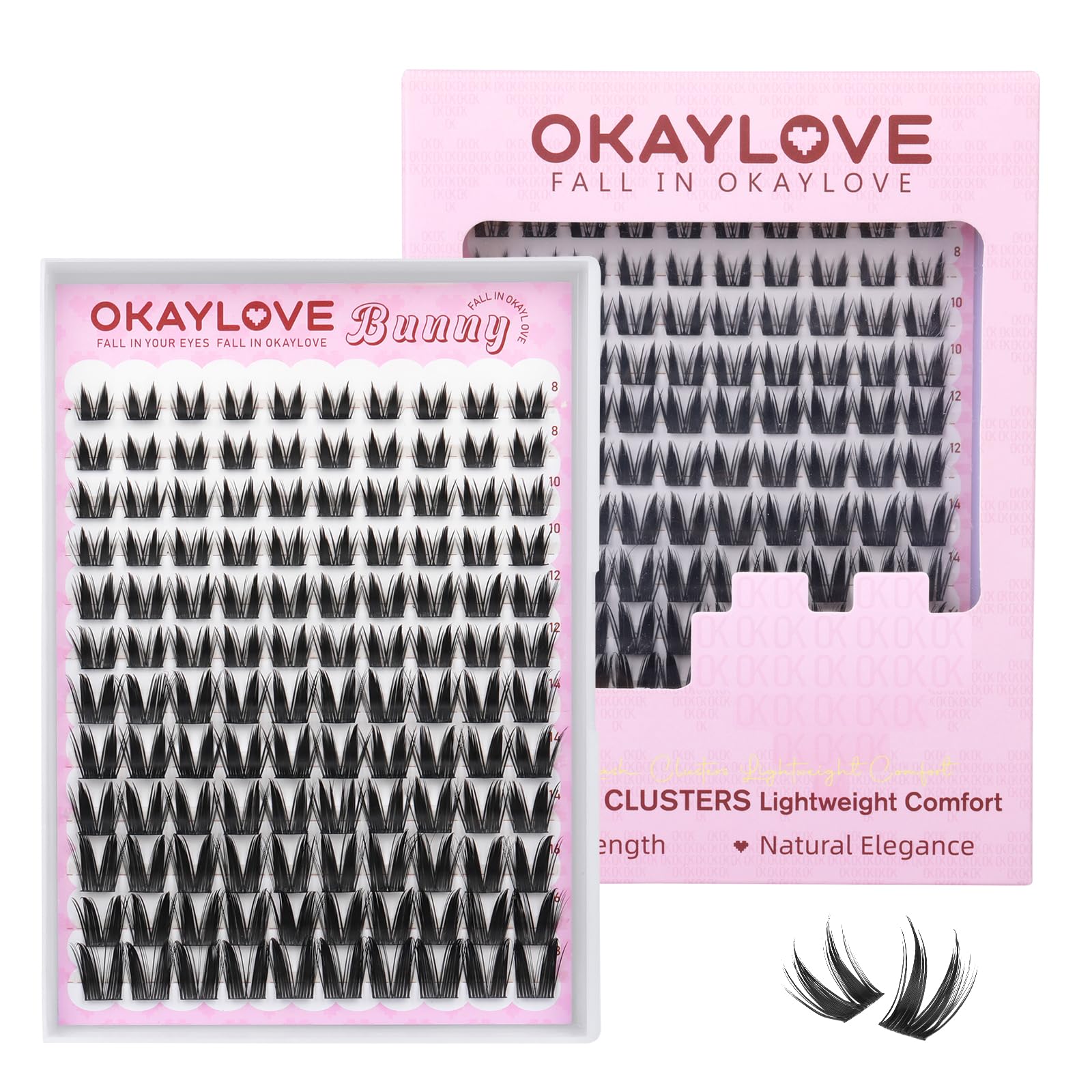 Amazon.com: OKAYLOVE Manga Lash Clusters, BUNNY 8-18mm Natural