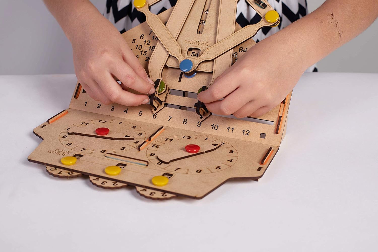Smartivity Multiplication Machine 3D Wooden Model Engineering Educational Toy for Kids Ages 6 and Up, includes Rubber Bands, Engineered Wood Components, Instruction Manual, Learner's Log