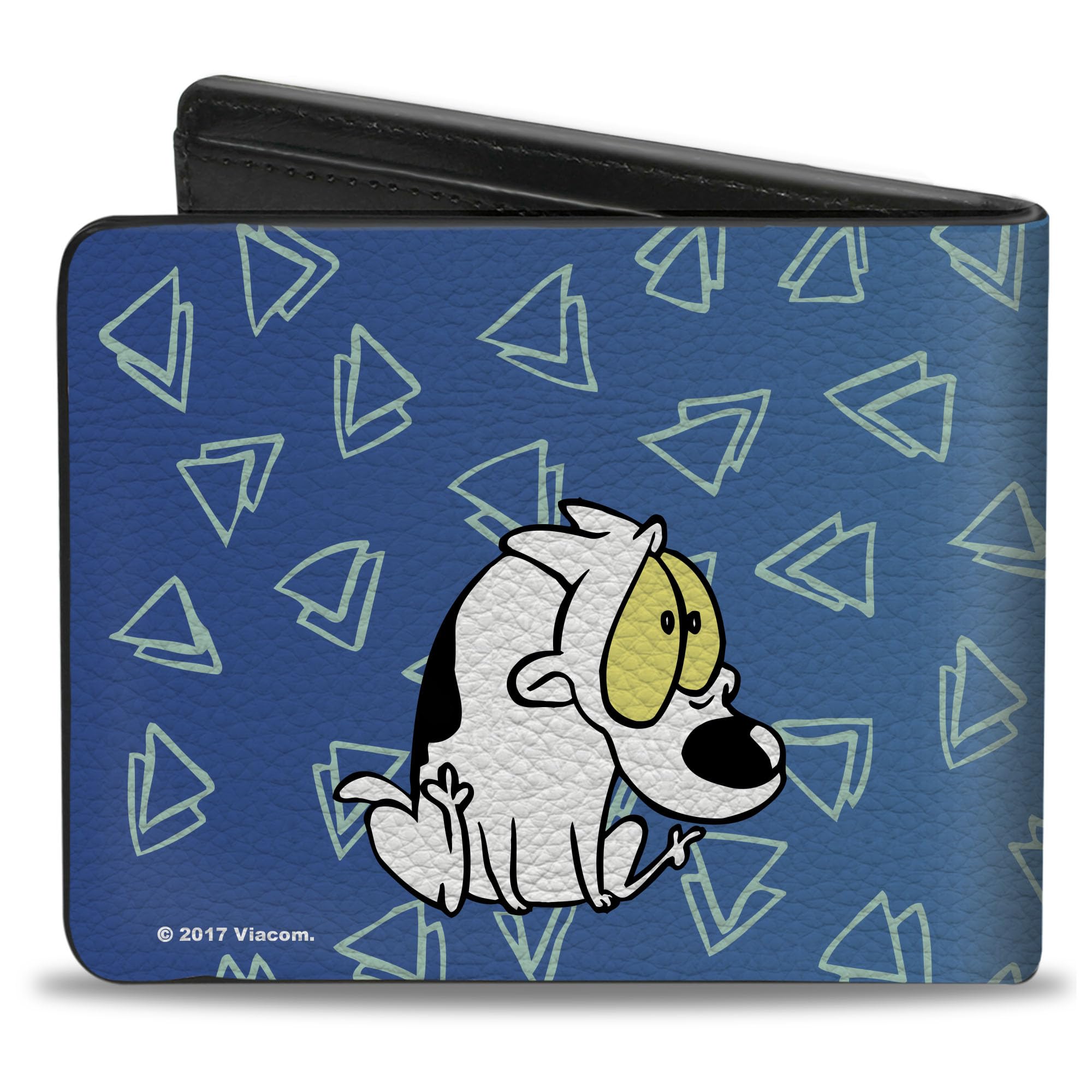 Rocko's Modern Life Men's Buckle-Down PU Bifold Wallet Spunky 2-Poses Blues/White, Multicolor, 4.0