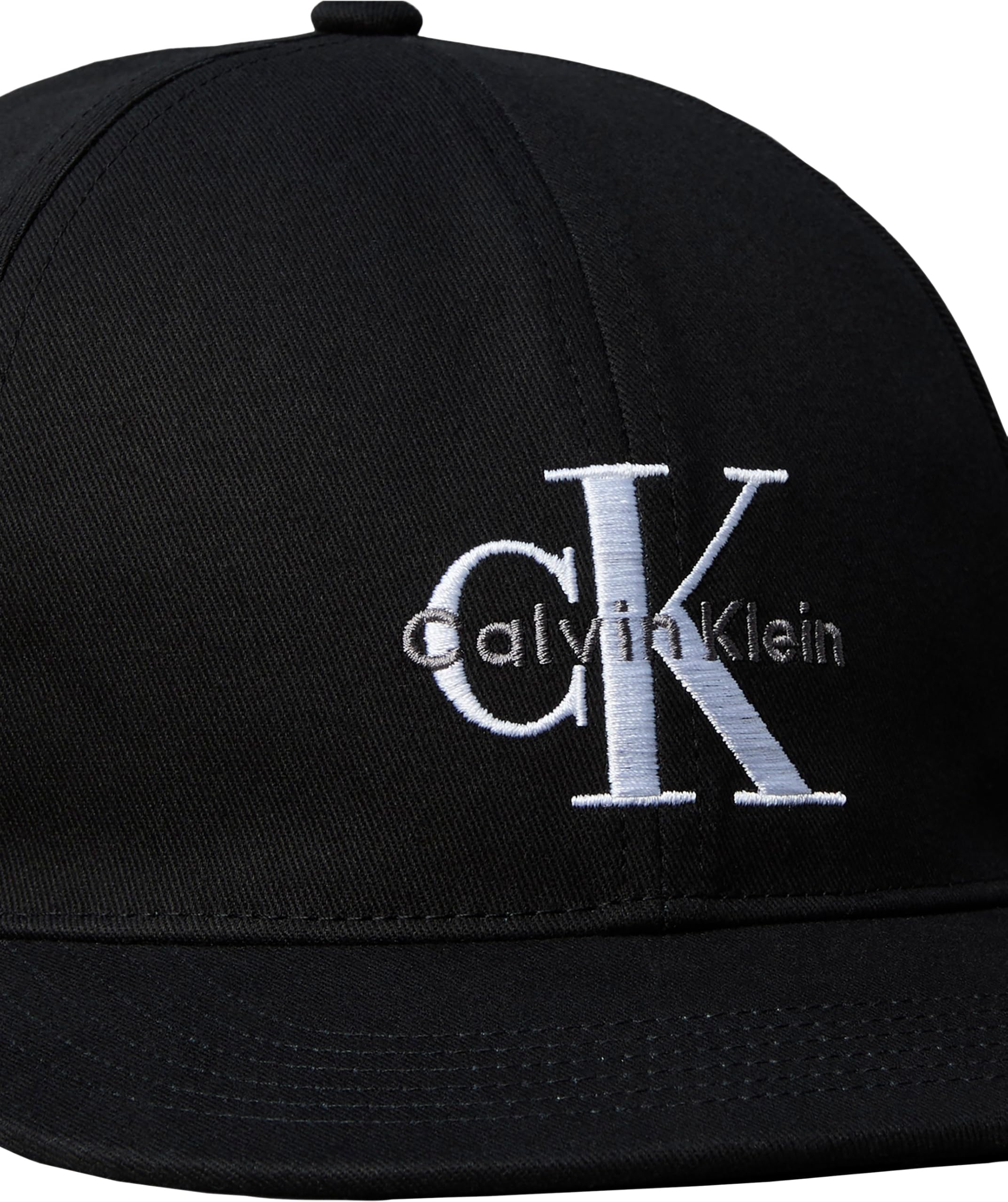 Calvin Klein Men Monologo - Gorra Moderna de ala Plana LV04D5132G, Color Negro (Negro), Talla única
