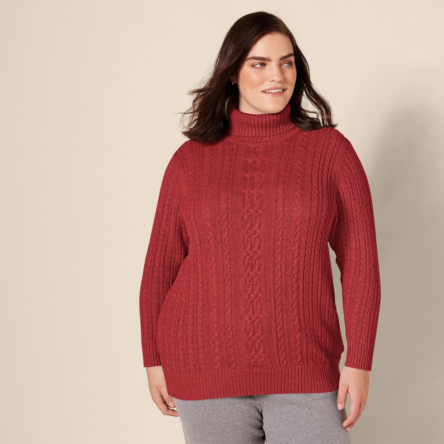 Amazon Essentials Women's Fisherman Cable Turtleneck Sweater (Available in Plus Size) - Image 6