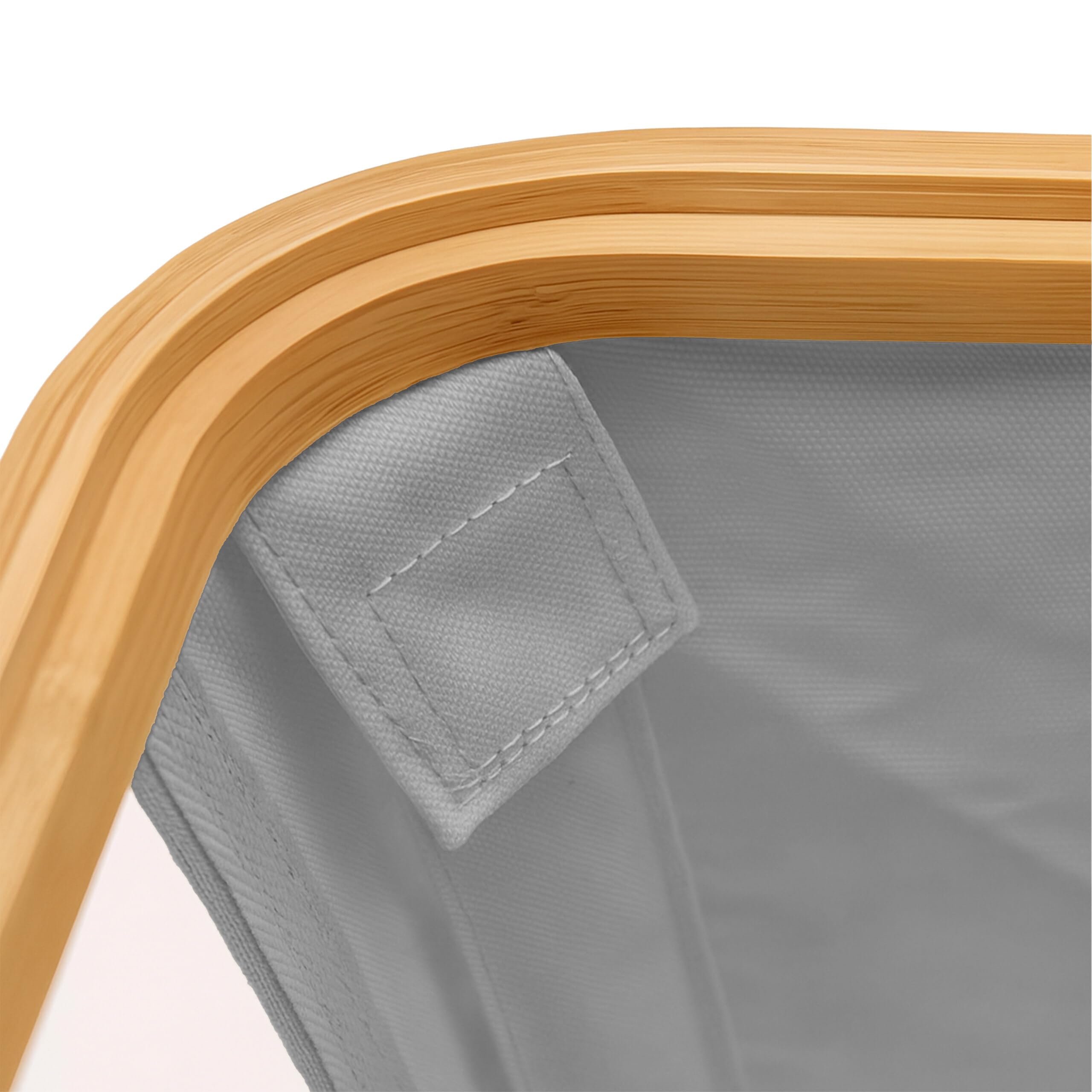 Portarotoli Relaxdays, 12 Rotoli, HxLxP: 33 x 45 x 16 cm, Tessuto, bambù, portacarta igienica, riserva, Grigio