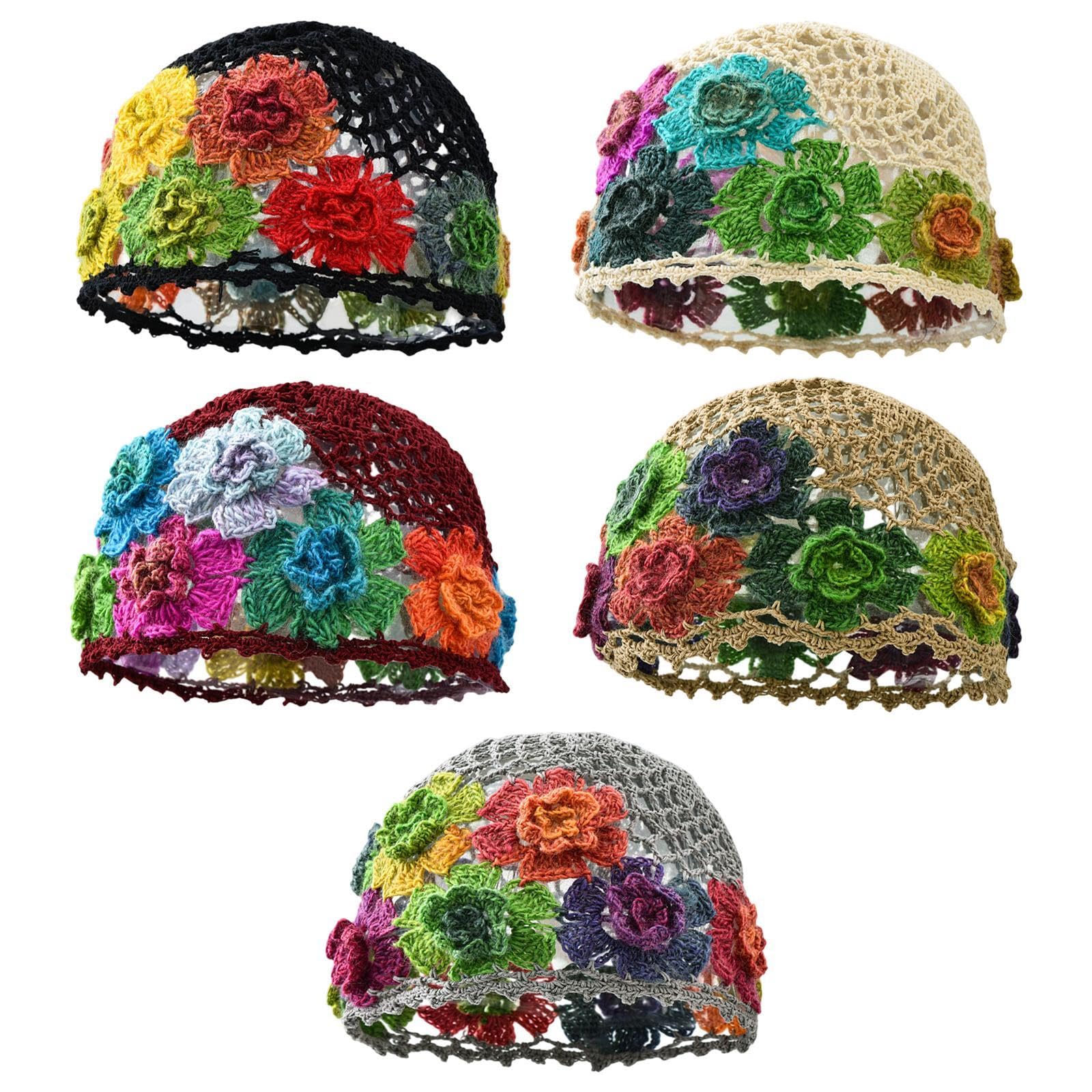 Womens Crochet Beanie Gift Hollow Skull Cap for Vacation Dating Shopping Black| Streetwear | Aesthetic | Casual-image-34