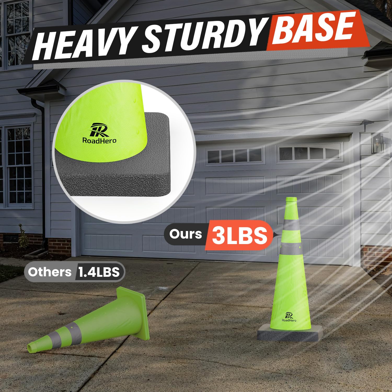 Snapklik.com : RoadHero 28 Inch Collapsible Traffic Safety Cones