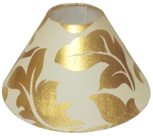 RDC 10 Round Cream with Golden Design Lamp Shade for Table Lamp