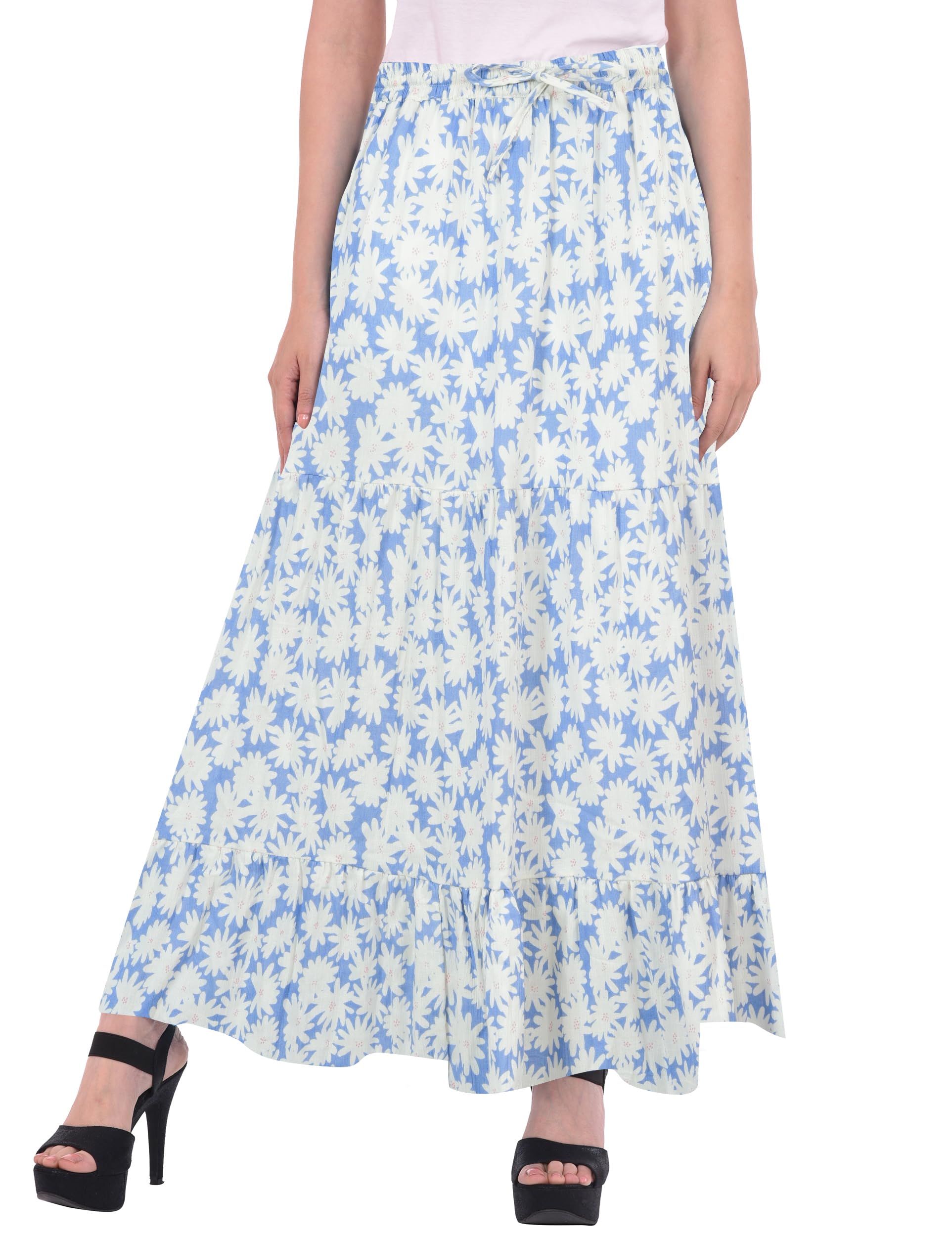 cotton breeze Women's Cotton A-line Skirt (Black)-picture-12