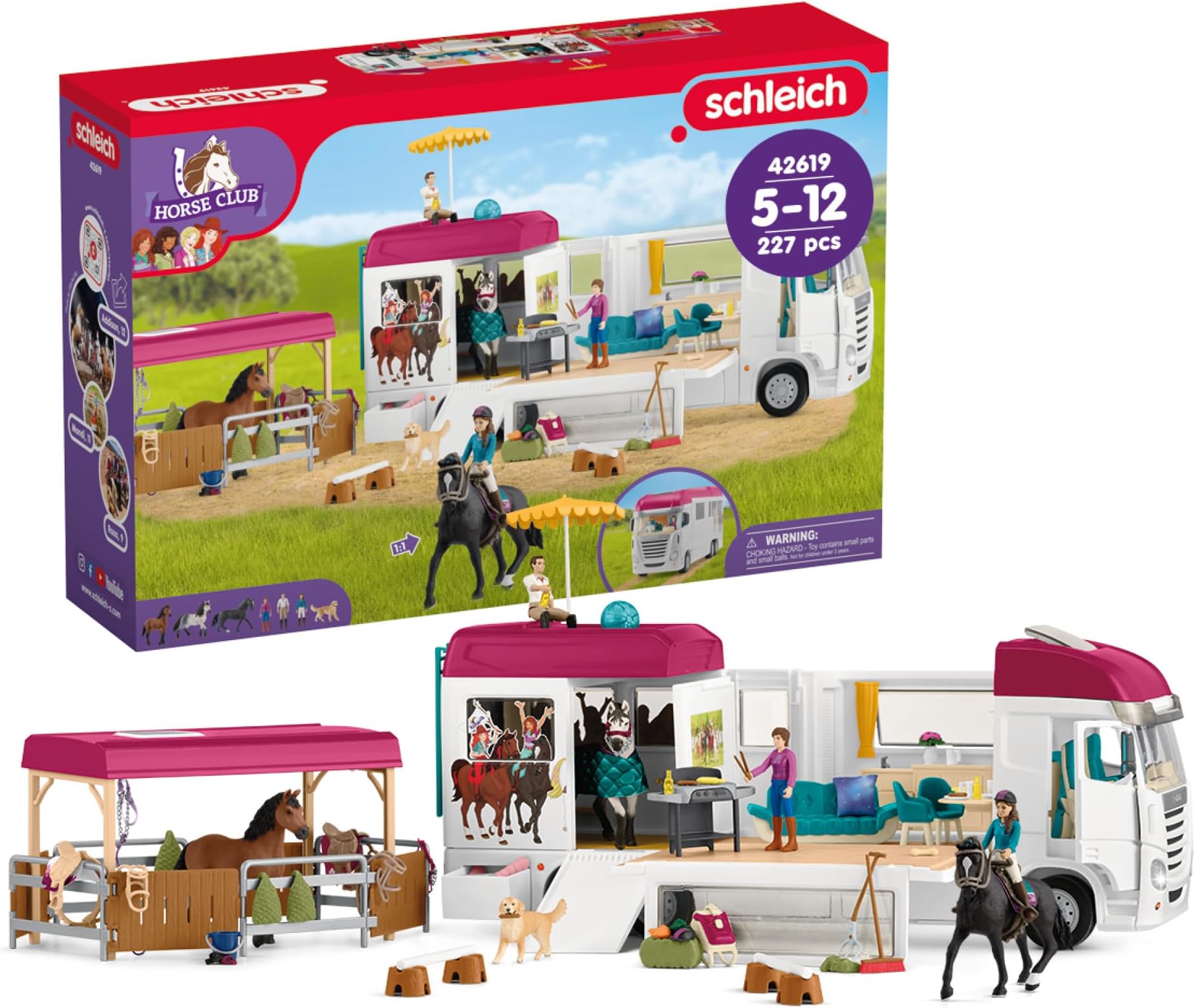 Schleich Horse Club - 227Pc Horse Transporter Playset - Kids 5+ | 42619