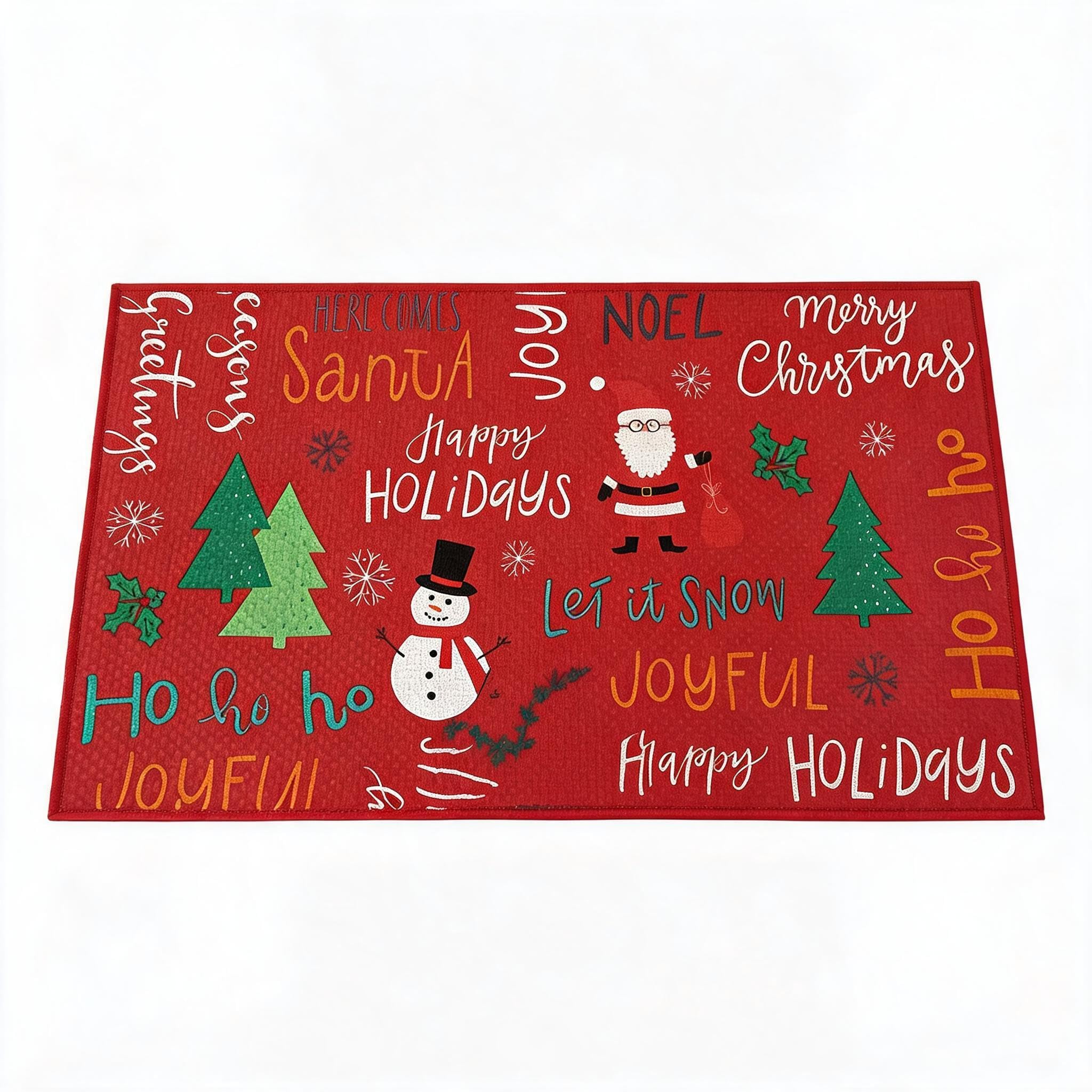 Zstar Felpudo Navideño Decorativo Antideslizante – 40x80cm – Rojo