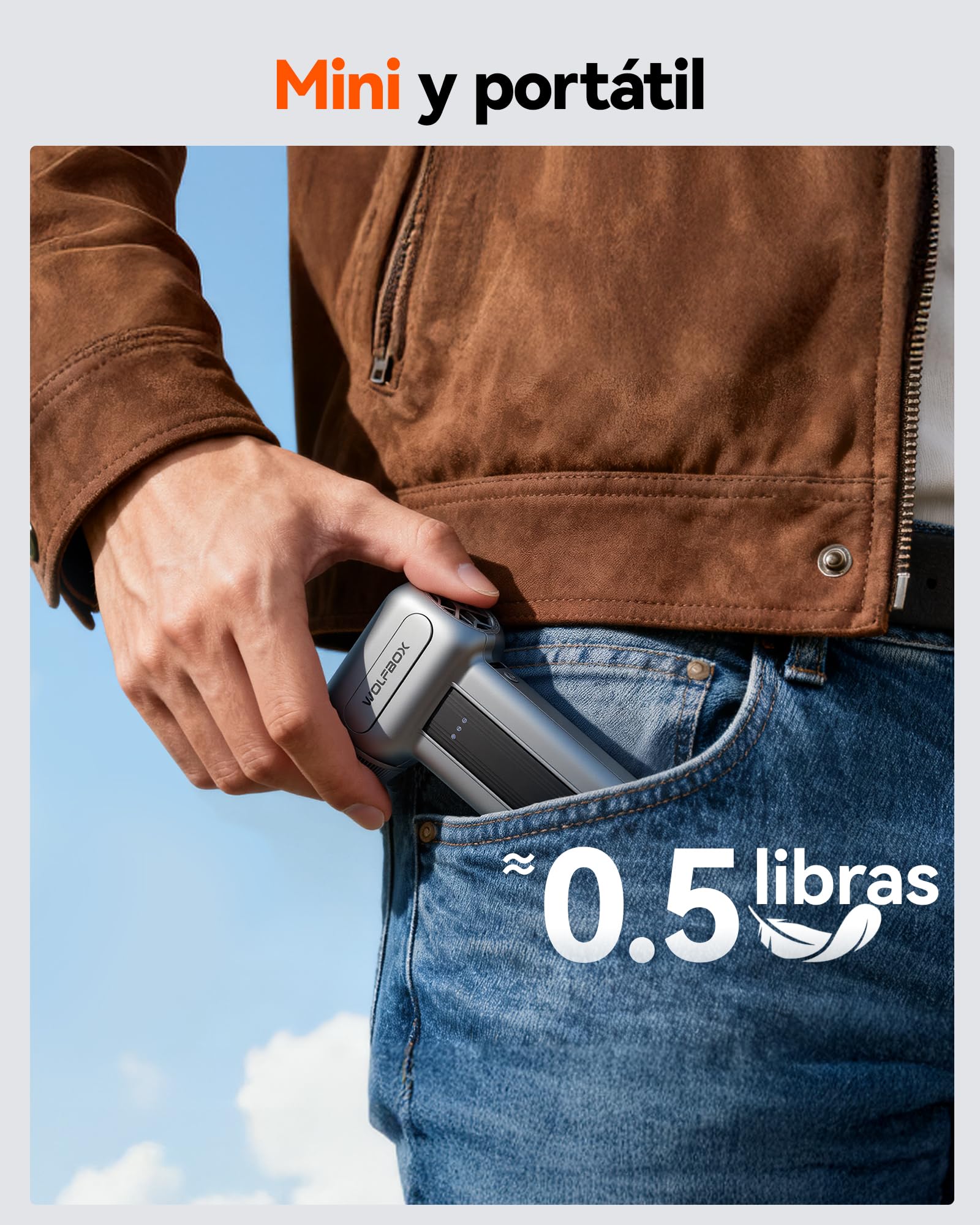 WOLFBOX MF70 Soplador de Aire Potente 110,000 RPM - Mini Soplador Eléctrico Batería Recargable, Aire Comprimido para Limpieza PC Ordenador Teclado, 3 Velocidades, 5 Boquillas, Coche Hogar Cámara