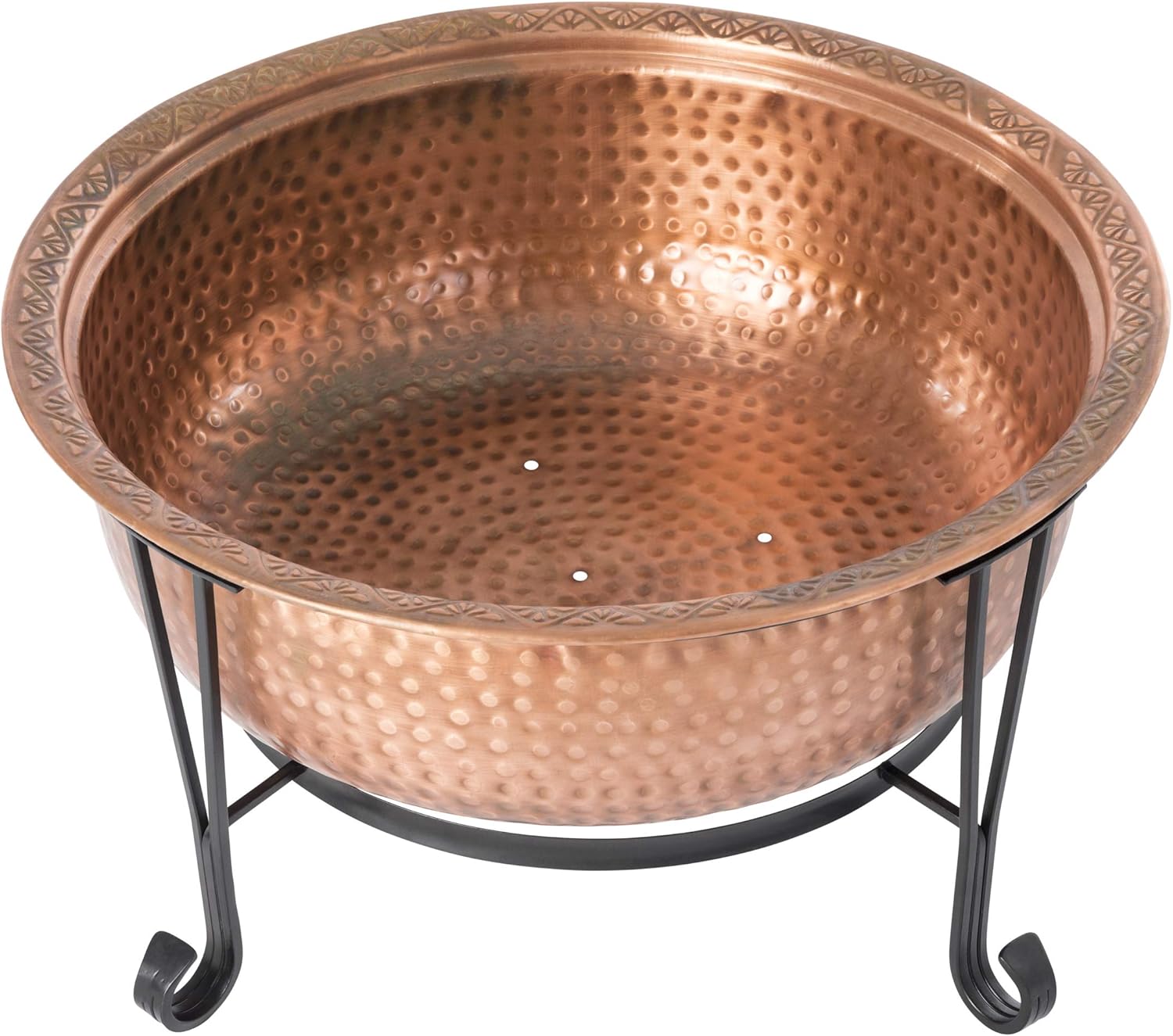 Fire Sense 62665 Fire Pit Palermo Copper with Steel Stand Wood Burning Lightweight Portable Outdoor Firepit Included Mesh Spark Screen Steel Grate Screen Lift Tool & Vinyl Weather Cover - 26.5" : Patio, Lawn & Garden