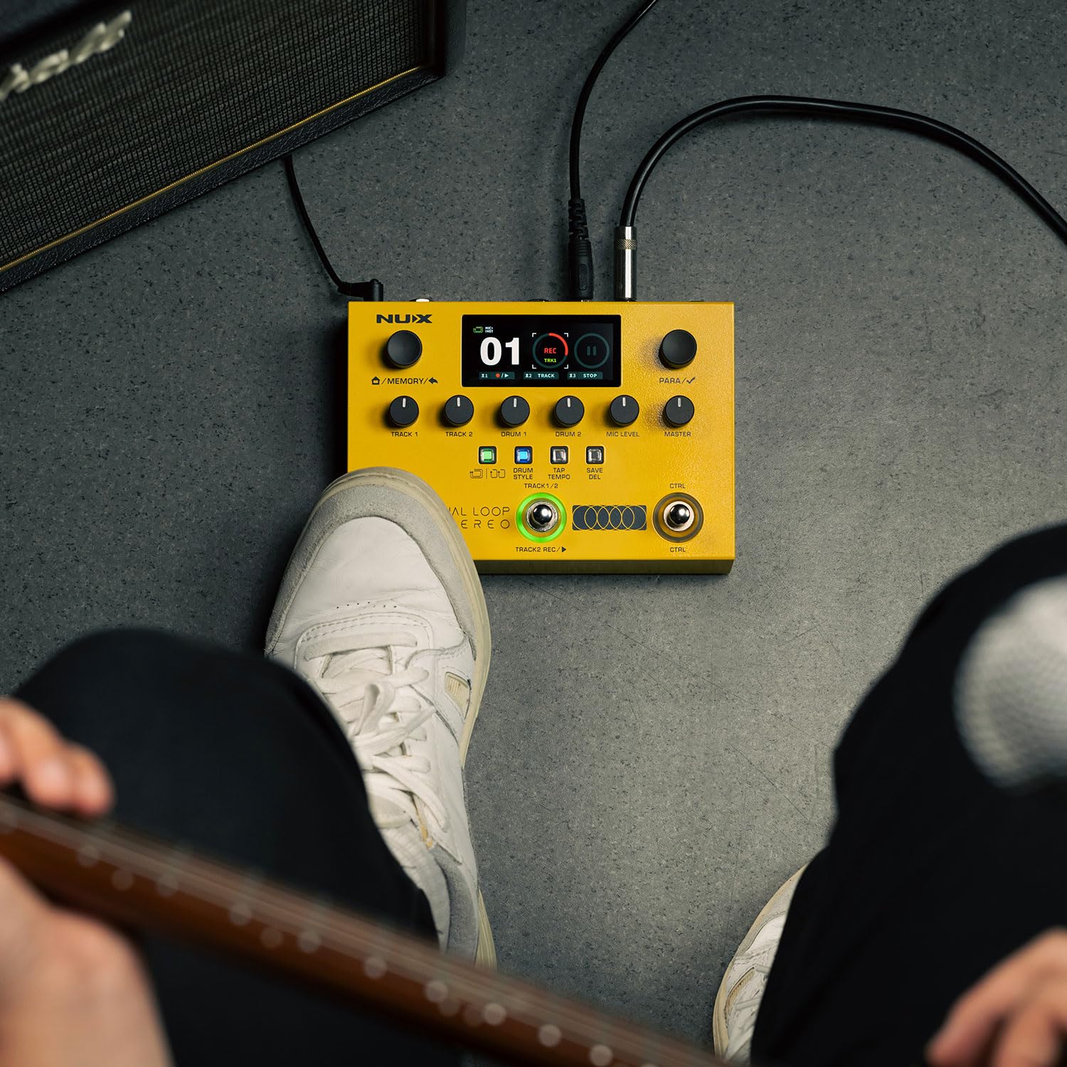 NU-X Dual Loop Stereo Pedal | Multi-Effects Looper für Gitarre, Bass & Gesang mit Drum Machine, USB-Aufnahme, MIDI & Footswitch für Live-Performance