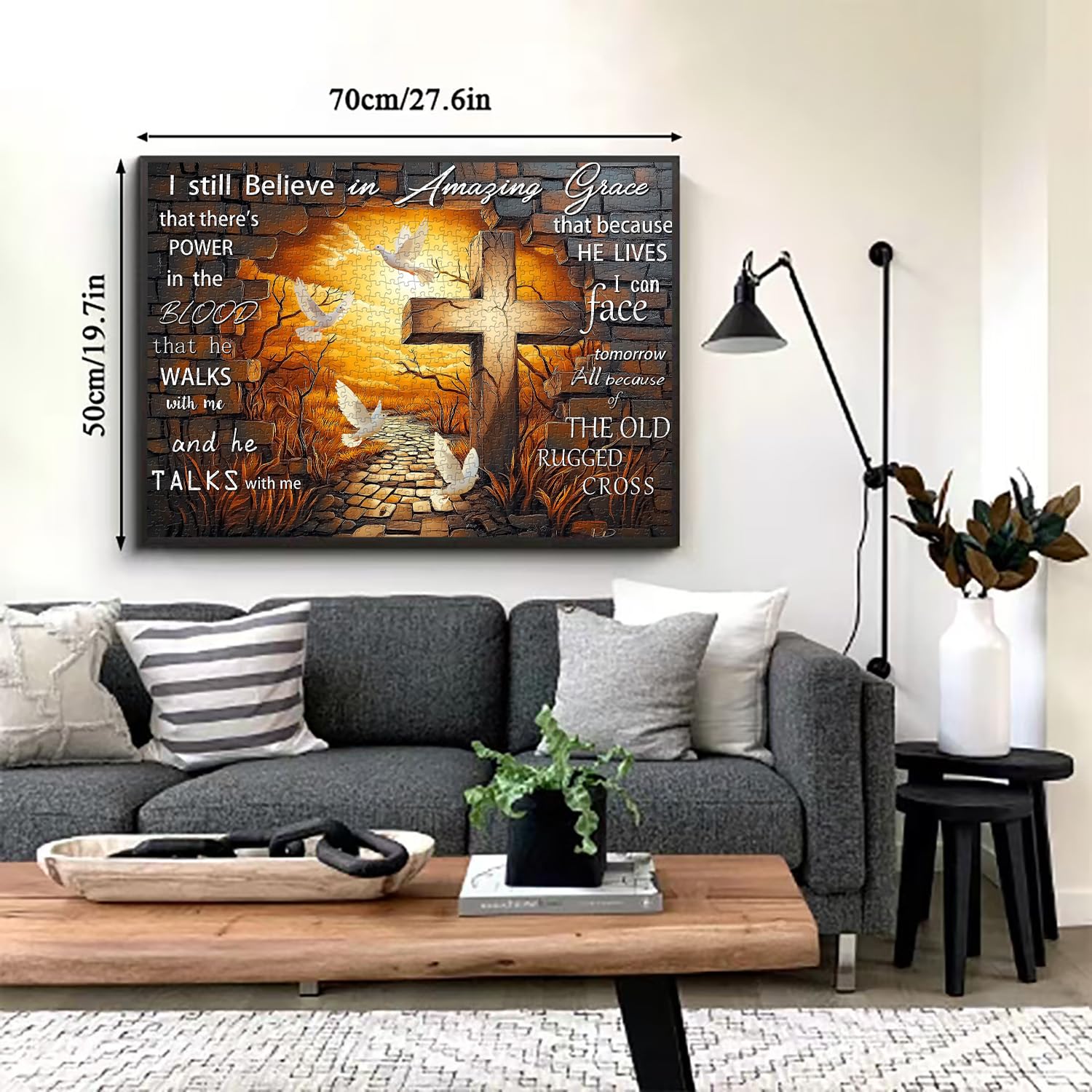 Jesus Cross Jigsaw Puzzles 1000 Pieces, PICKFORU Amazing Grace Cross Jigsaw Puzzle 1000 Pieces, Christian Bible Religious Puzzles for Adults, Bird Catholic Puzzle Christian Faith Inspirational - Image 6