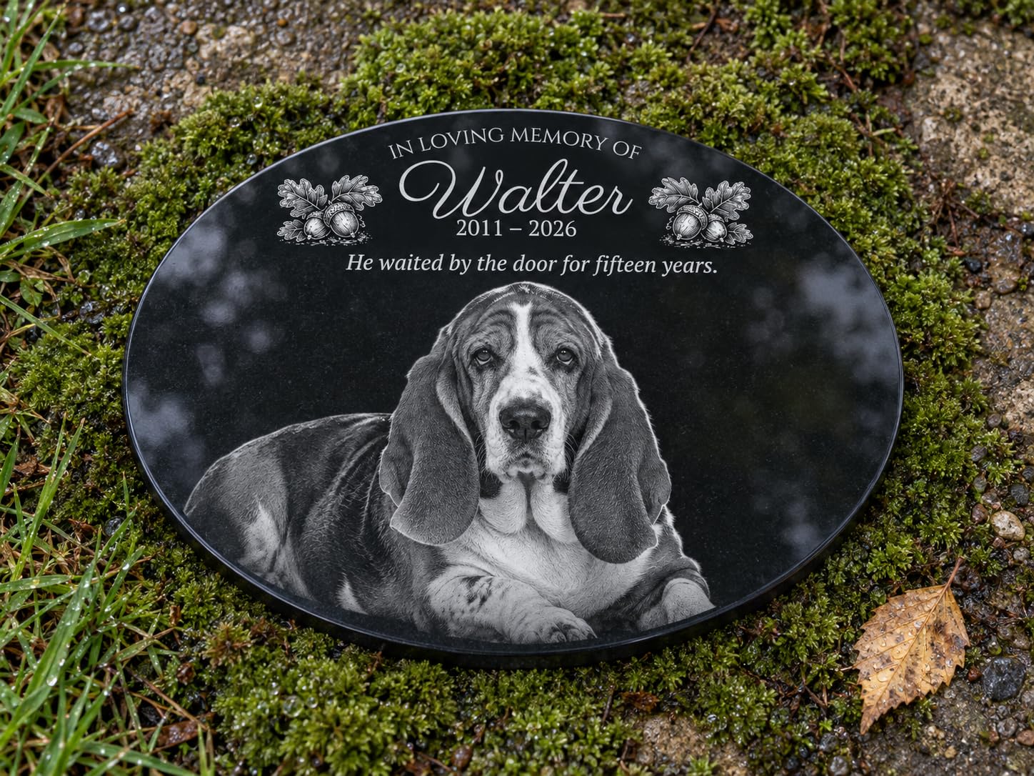 ADFSTONE Pet Memorial Stones Personalized Dog Remembrance Gifts, Customized Cat Picture Grieving Plaque, DIY Gravestone, Custom Sympathy Photo Gift, Animal Grave Markers