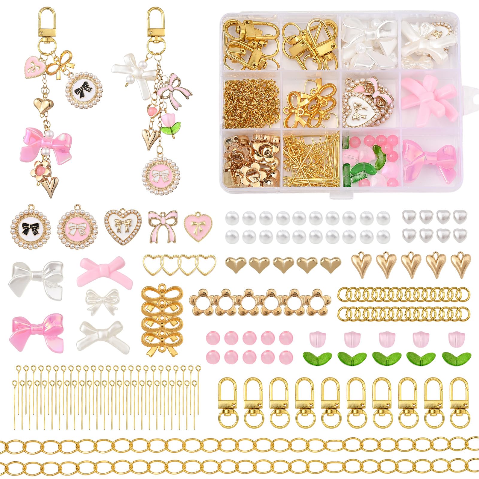 BEEFLYING DIY Bag Purse Charm Keychain Making Kit, 183 Pcs