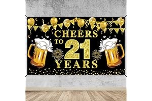 Lnlofen Happy 21st Birthday Cheers to 21 Years Banner