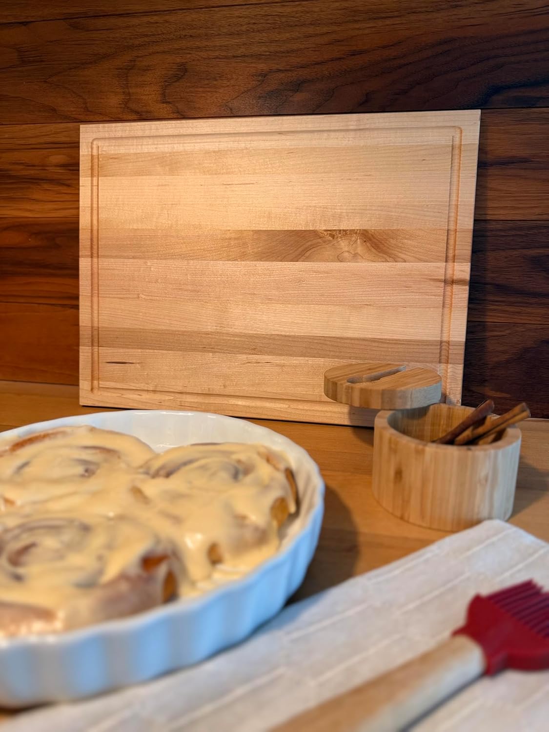 Large Wooden Cutting Board 16"x12"x3/4", Canadian Maple Wood, Carving & Chopping Wooden Board with Juice Groove, Made in Canada, Charcuterie Boards, Kitchen Essentials, Bois SDMALO