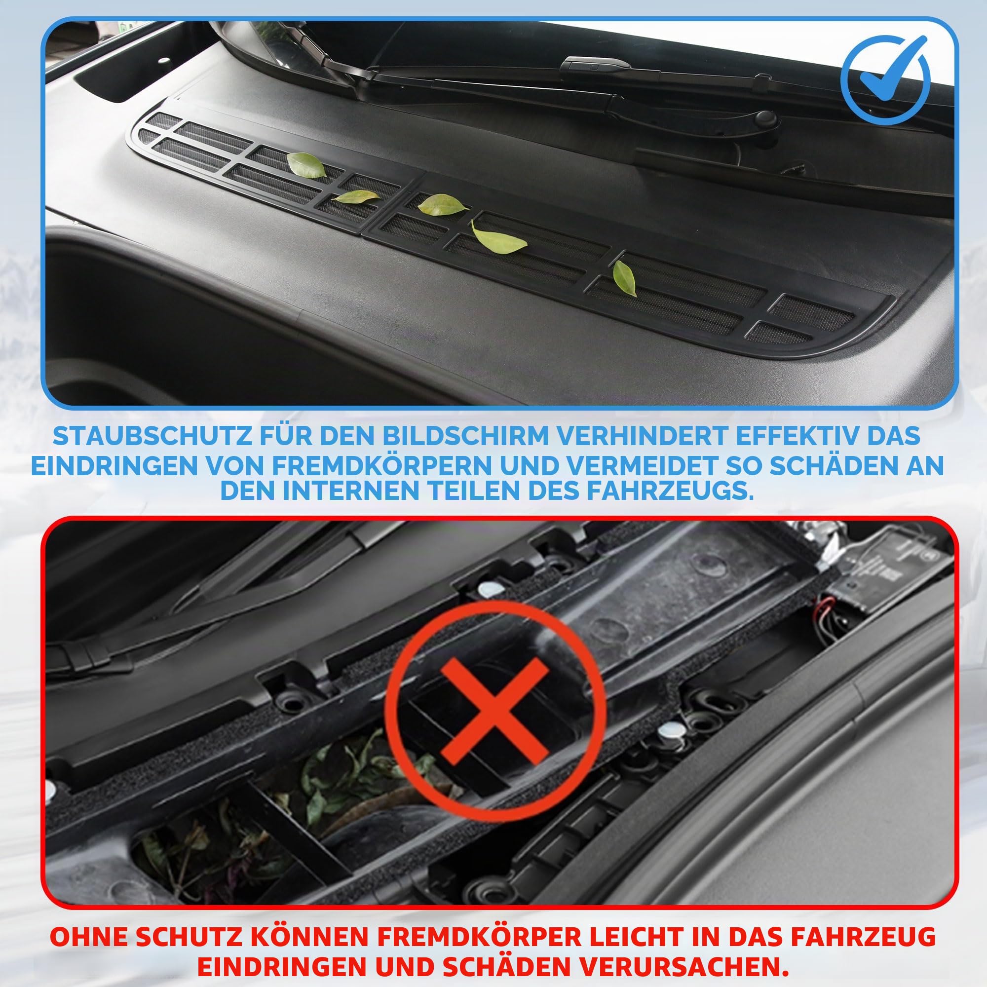 Für Tesla Model Y Juniper 2025 2026 Auto Lufteinlass Schutz Abdeckung, Auto Air Inlet Protect Cover Lufteinlassgitter Schutz, Air Inlet Protect Cover für Tesla Zubehör (Not fit 2026 Standard)