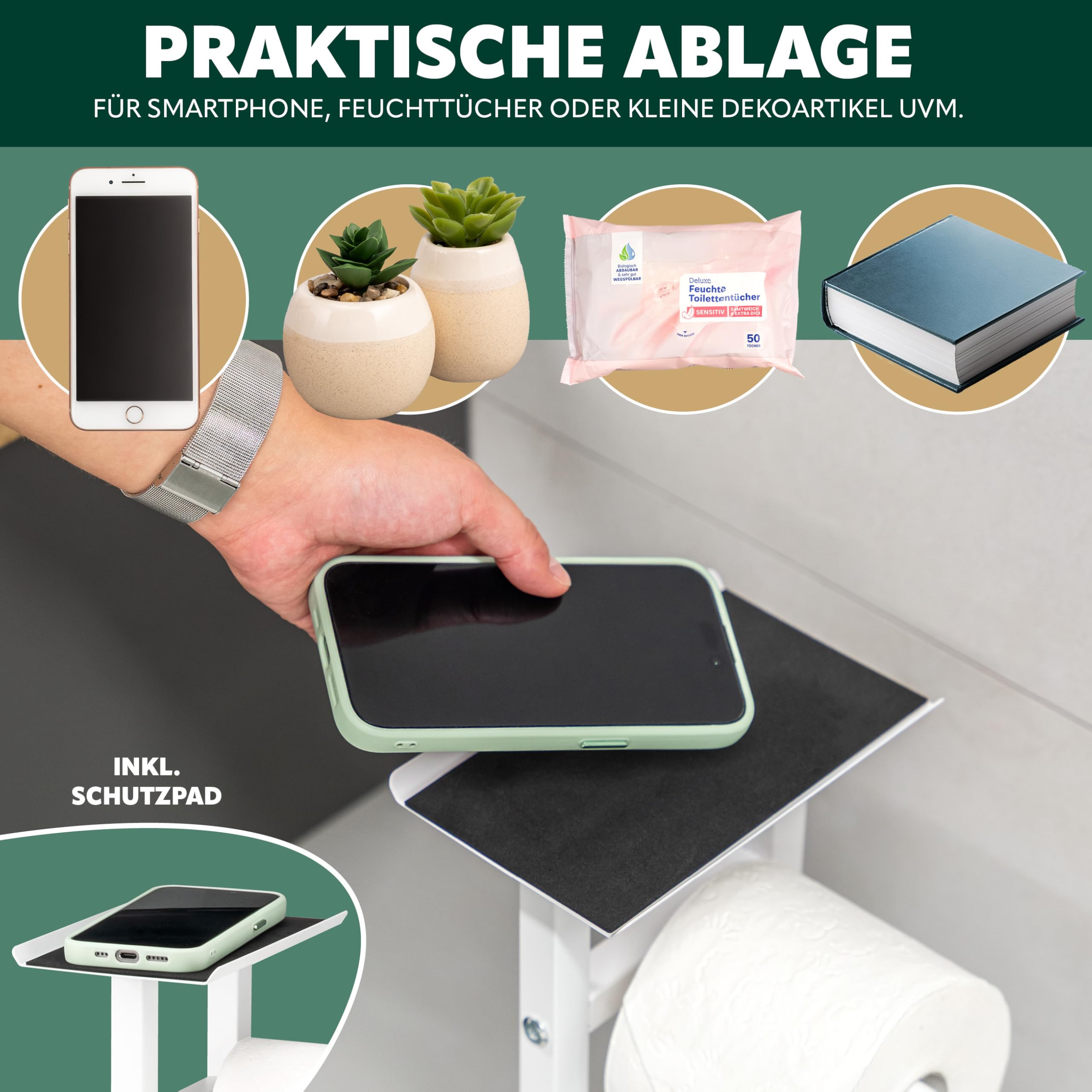 eluno Set WC 4 in 1, set WC autoportante incluso