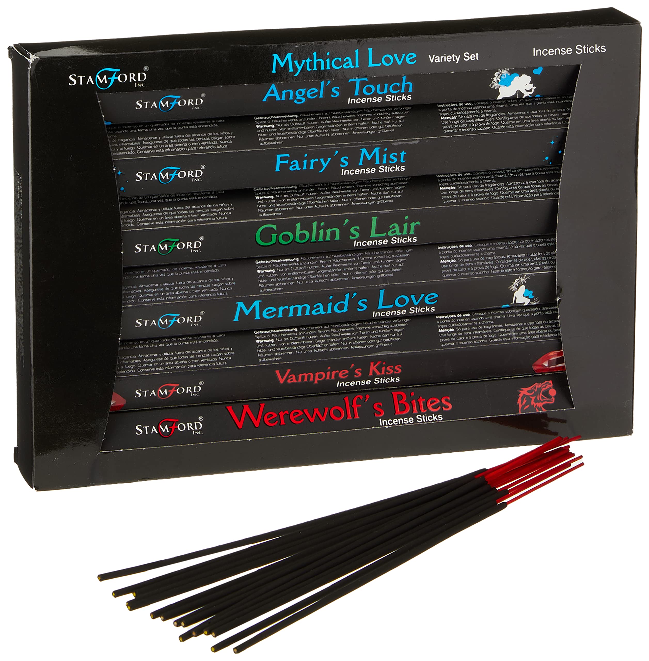 Stamford Inc. Black Stamford London 37340 Mythical Variety Set Incense Sticks - 6 Packs X 15 Sticks,