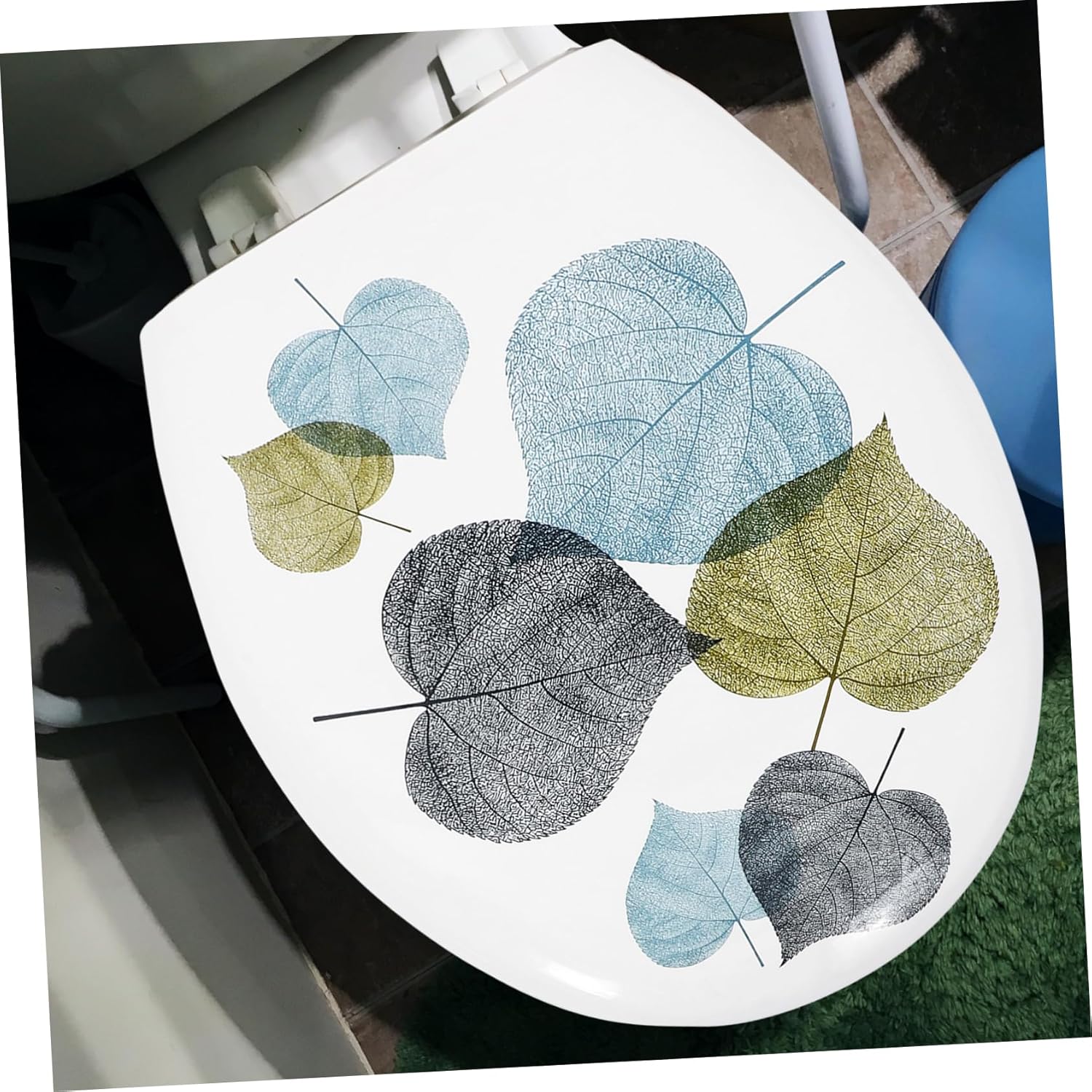 Plastic Toilet Seat Cover Fit Durable Easy to Clean Standard Comfortable Design for Bathroom Use Housewarming Gift Floral Print Design