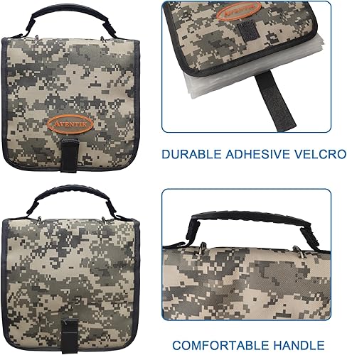 Miniatura 4 de Aventik Carpeta para aparejos de pesca, cubierta dura, almacenamiento organizado, resistente al agua salada, bolsa de almacenamiento para aparejos