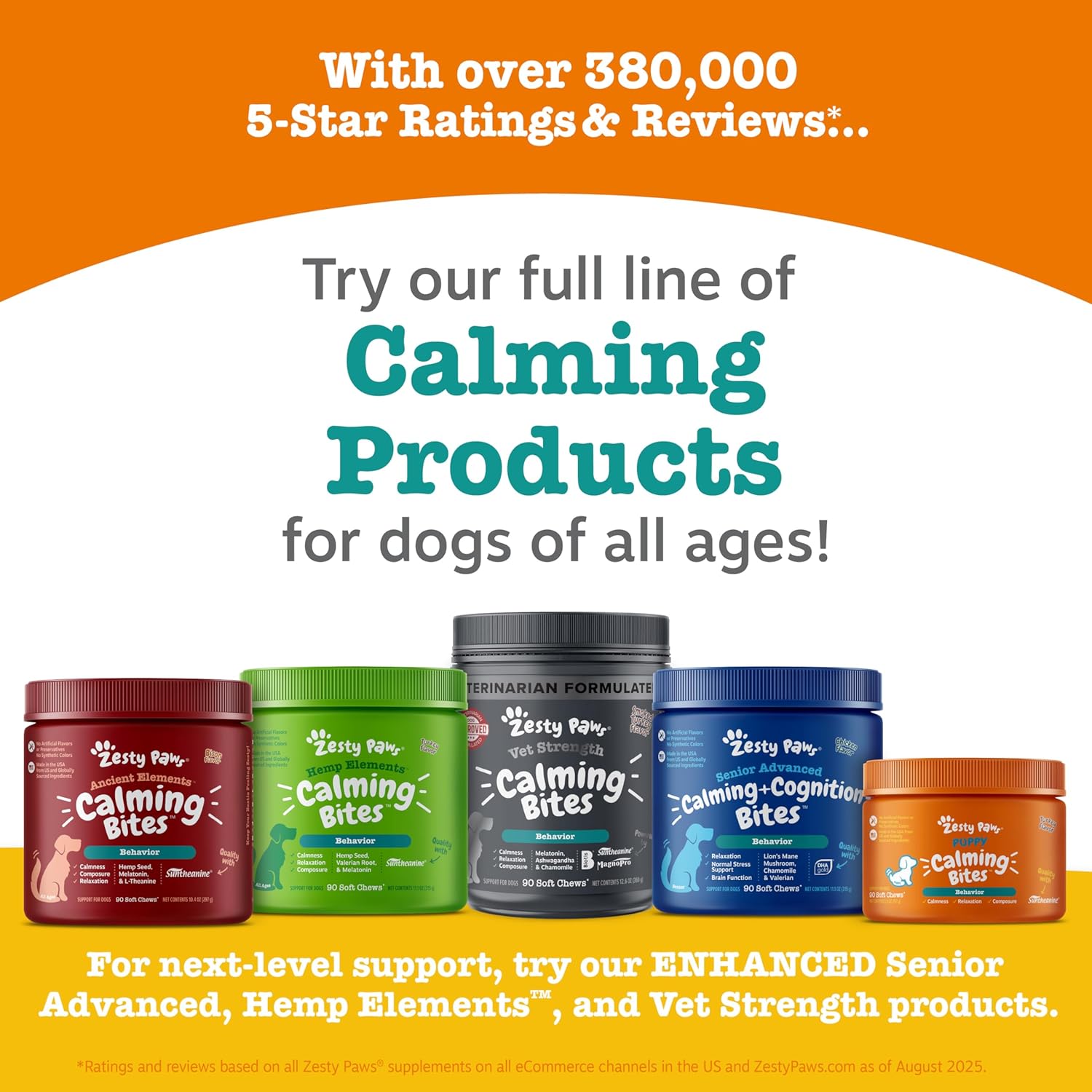 Zesty Paws Calming Chews for Dogs Composure & Relaxation for Everyday Stress & Separation Peanut Butter 90 Count