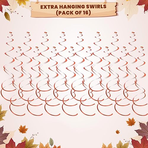 Miniatura 3 de KatchOn, Hojas de otoño, paquete de 30, no se pueden hacer tú mismo, decoraciones de remolinos colgantes, decoraciones de techo de otoño para el