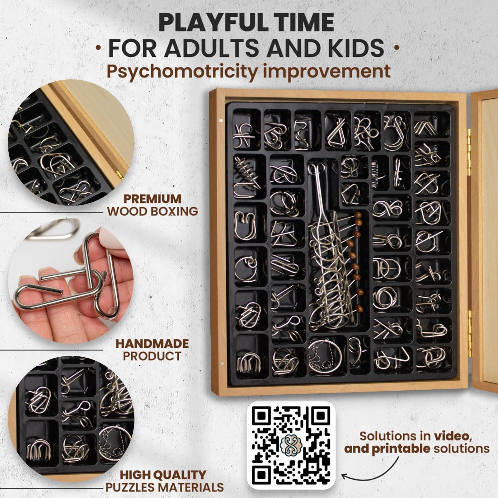 WHAT WE WANT 【漢の漆黒】シリーズ 3点&フックセット品 Amazon.com: FLALE VITALE - Wooden Brain Teaser Puzzles for Adults