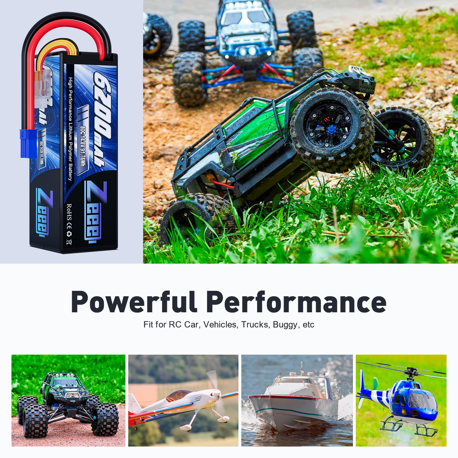 OVONIC 4s Lipo-accu 14,8 V 120 C 6500 mAh met EC5 stekker OVONIC 4s Lipo-accu 14,8 V 120 C 6500 mAh met EC5 stekker