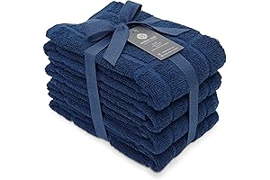 Navy Blue Pure Cotton Dish Towels for Kitchen Cleaning