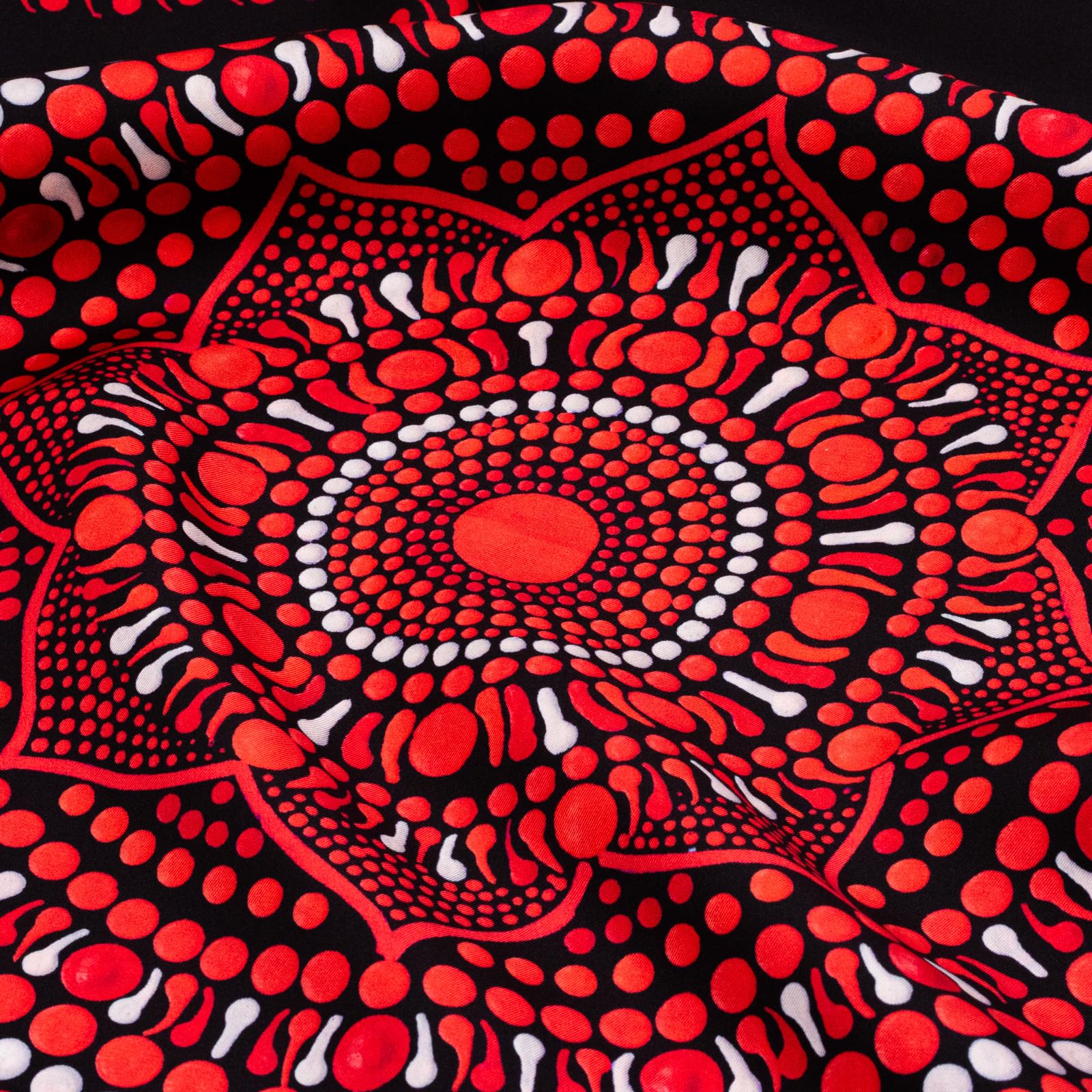 Seta Sole – Sciarpa in 100% Seta Made in Italy 45x160 cm – Mandala Disegnato a Mano – Foulard Elegante Donna, Accessorio Moda Artigianale Lago di Como
