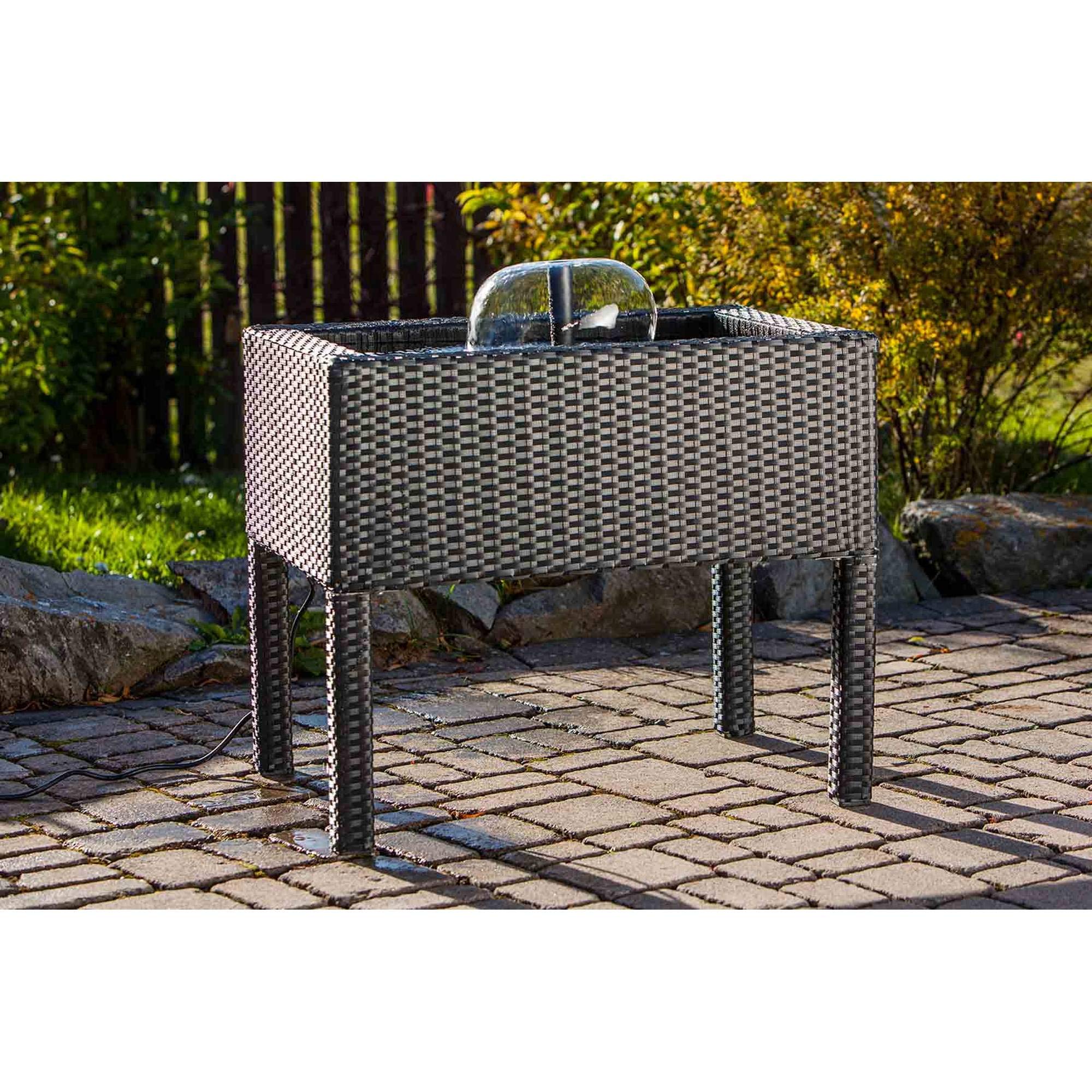 Heissner Rattan Terrassenteich, Schwarz, Einheitsgröße