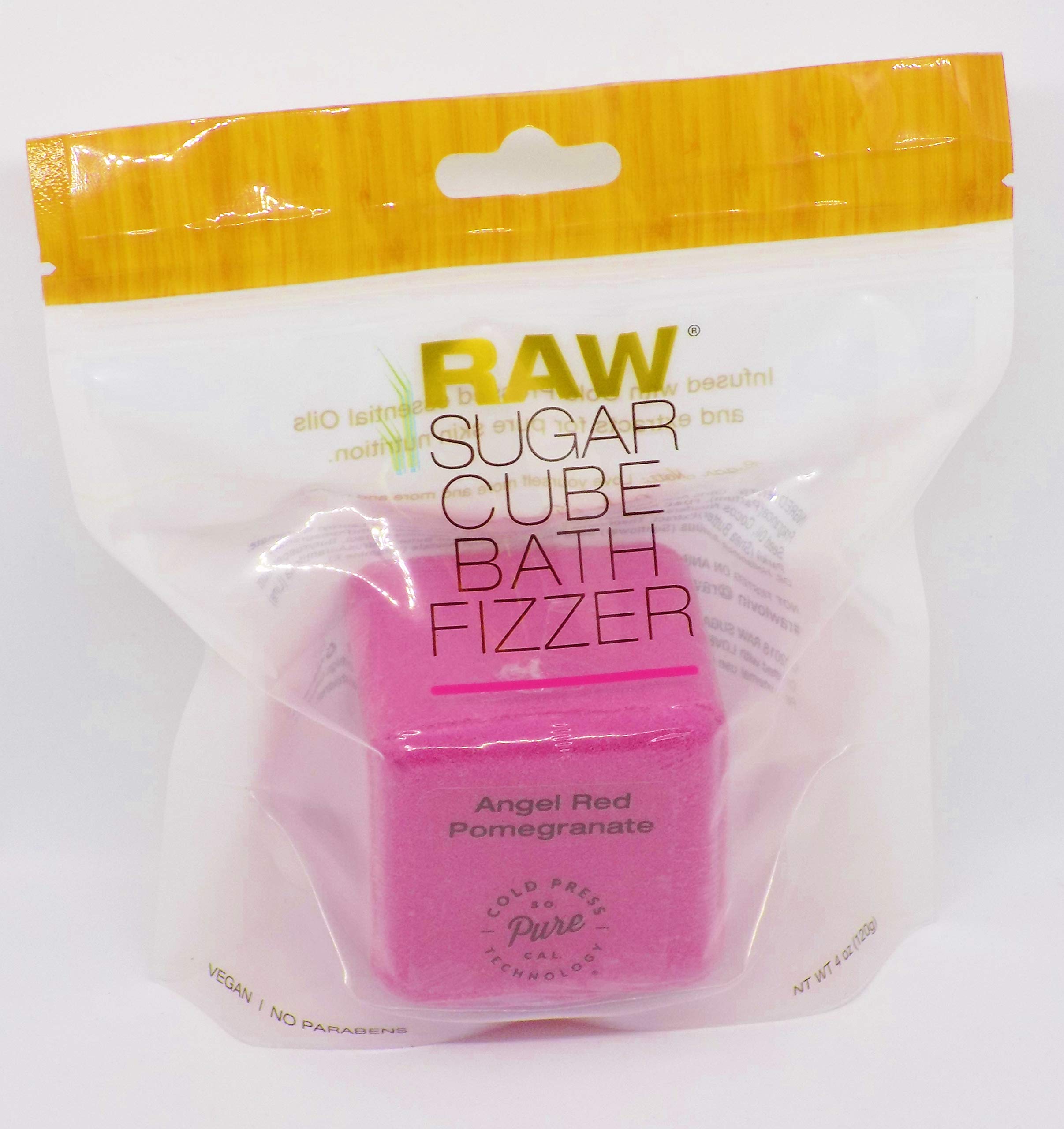 Raw Sugar Cube Bath Fizzer, Angel Red Pomegranate