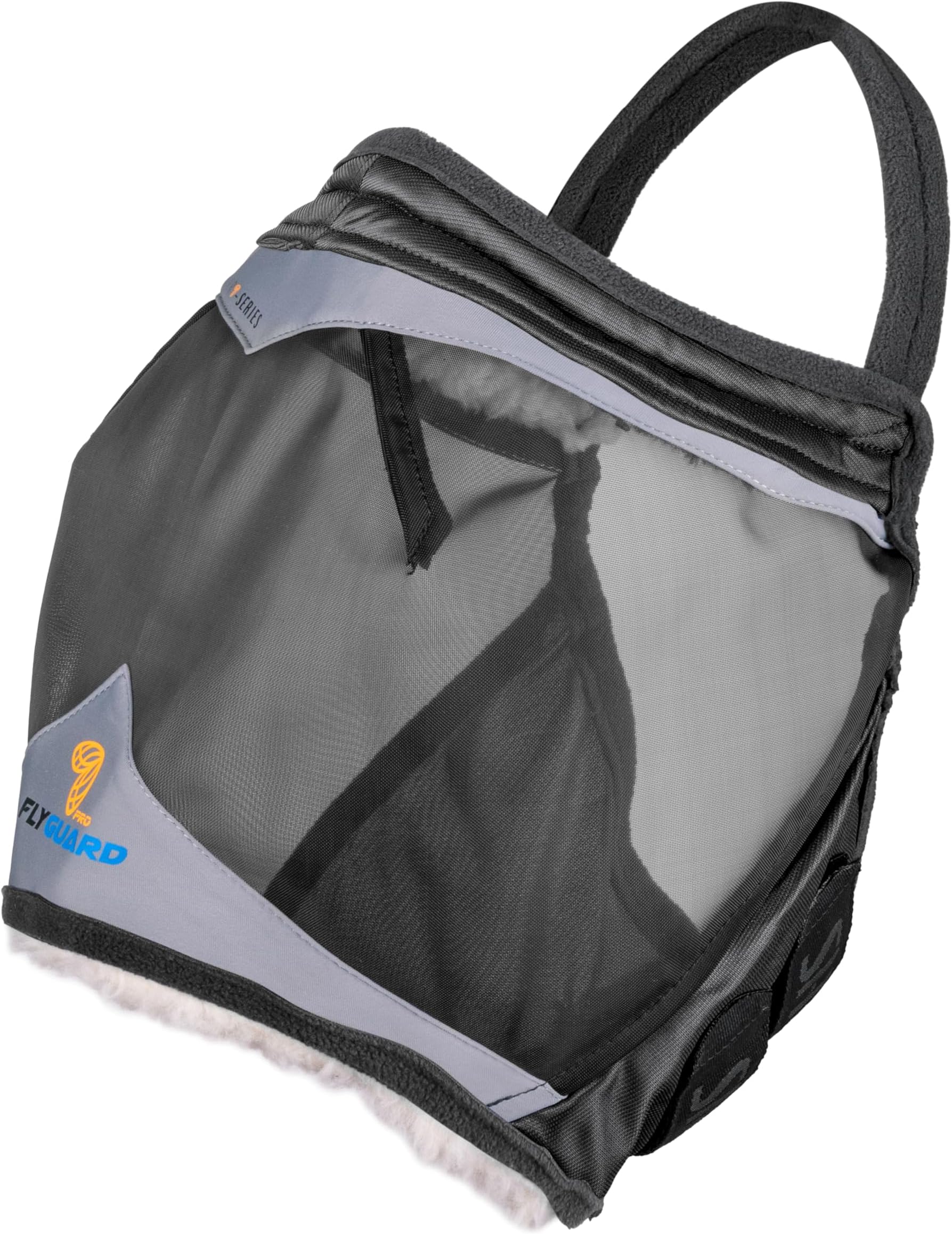 FlyGuard Pro Fine Mesh Earless Fly Mask – Full Size | Lightweight Polyester Fly & Insect Protection | Breathable Fine Mesh for Turnout, Grazing & Stable Use | Jet Colour