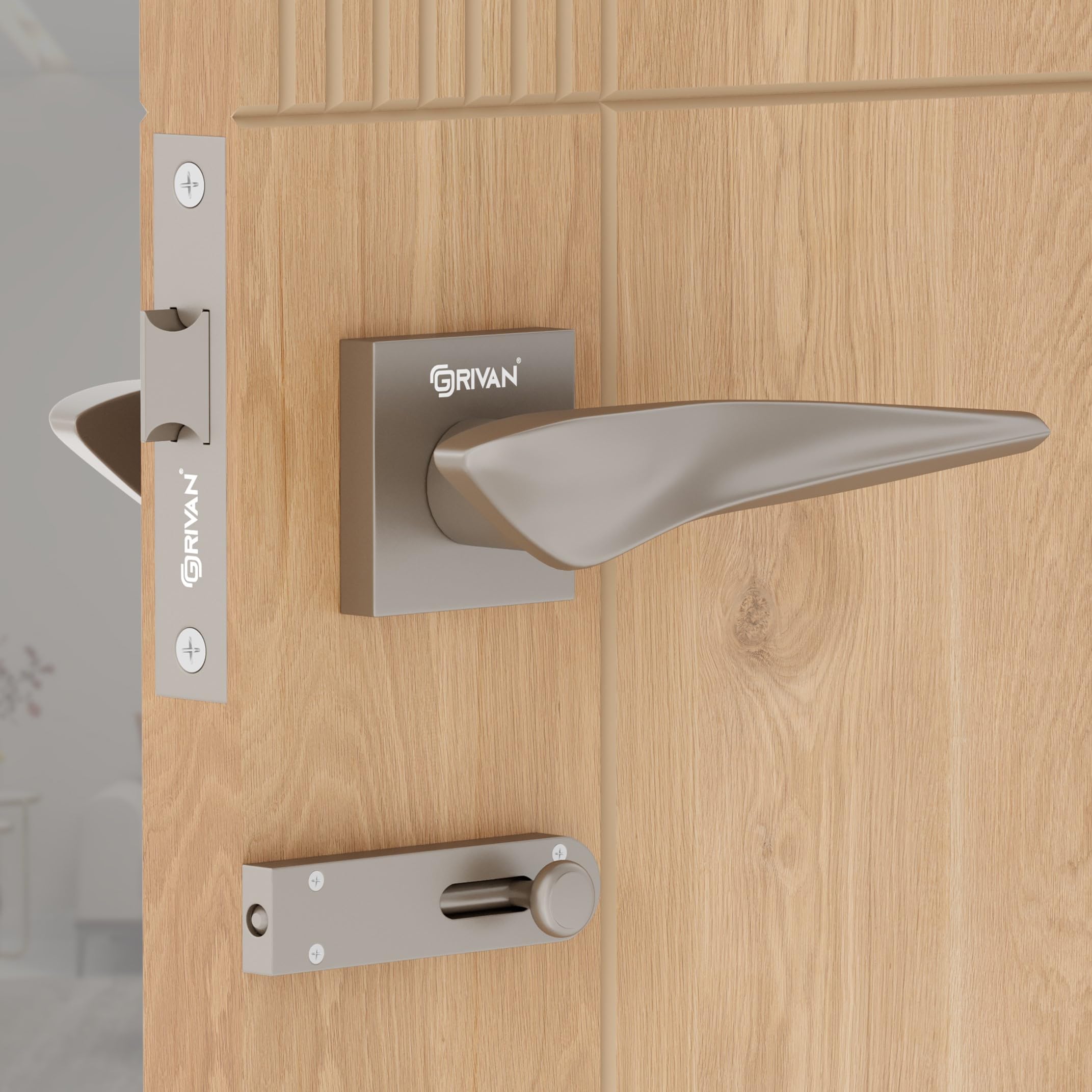 GRIVAN Premium Heavy Duty Door Locks for Main Door, Mortise Door Lock Set with 3 Brass Keys, Bedroom Door Lock, Handle Lock for Home/Office/Hotel (Gold Finish) | 2 Years Warranty — Amazon image 8