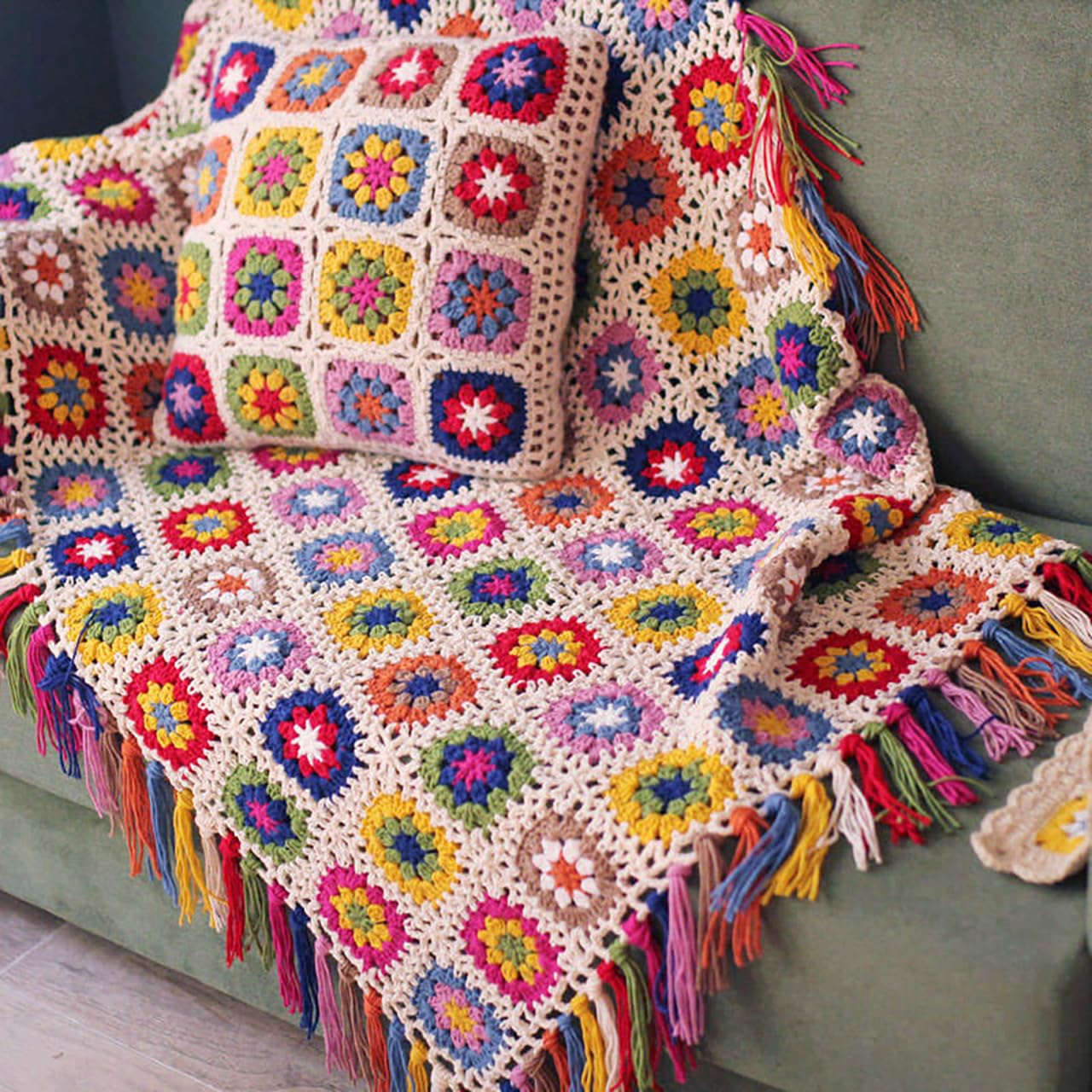 Manta Bohemia Para Sofá, Manta Bohemia De Algodón De Doble Cara Para Sofá, Sofá Y Cama