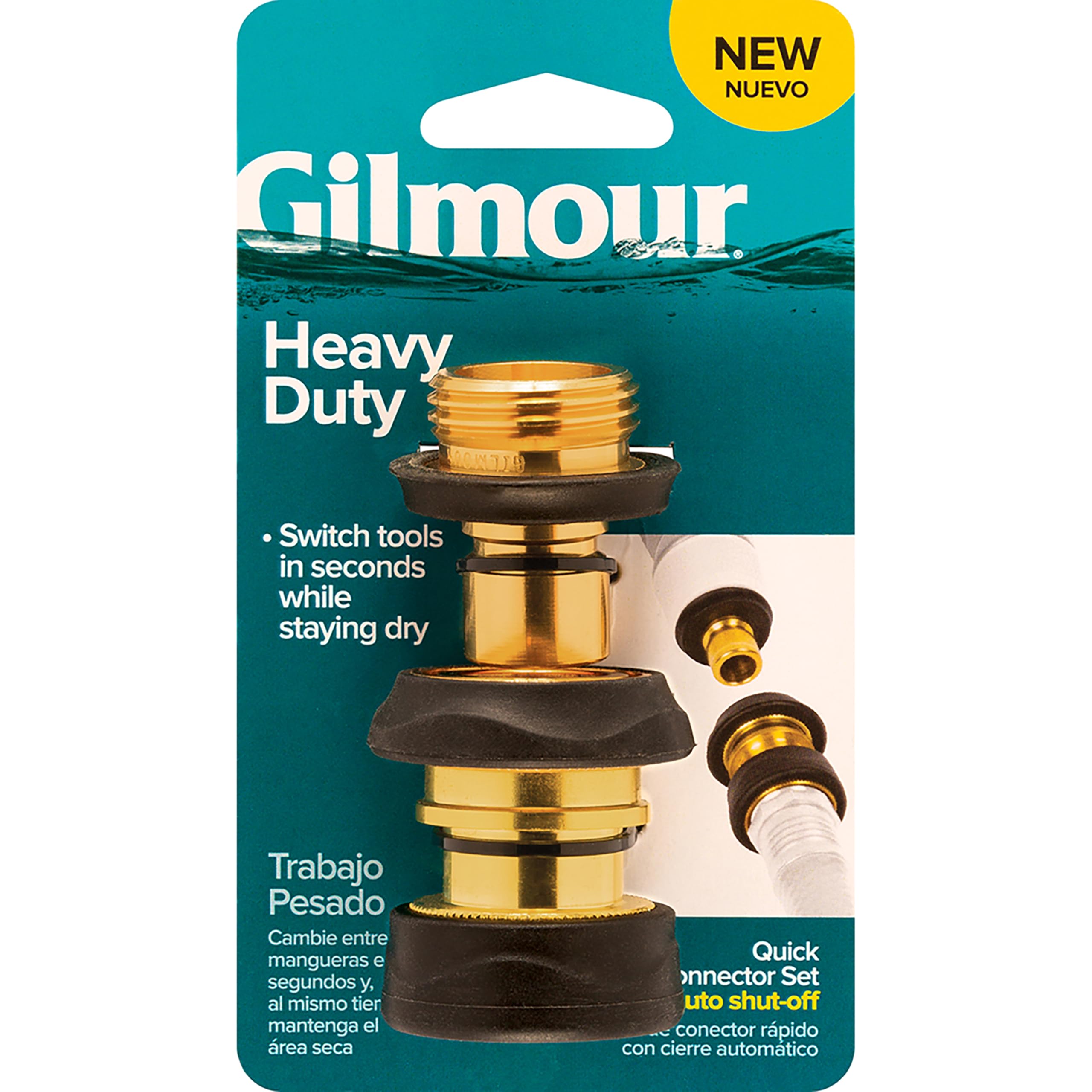 Fiskars Garden 871504-1001 Gilmour - Set de conexión rápida, color dorado y negro