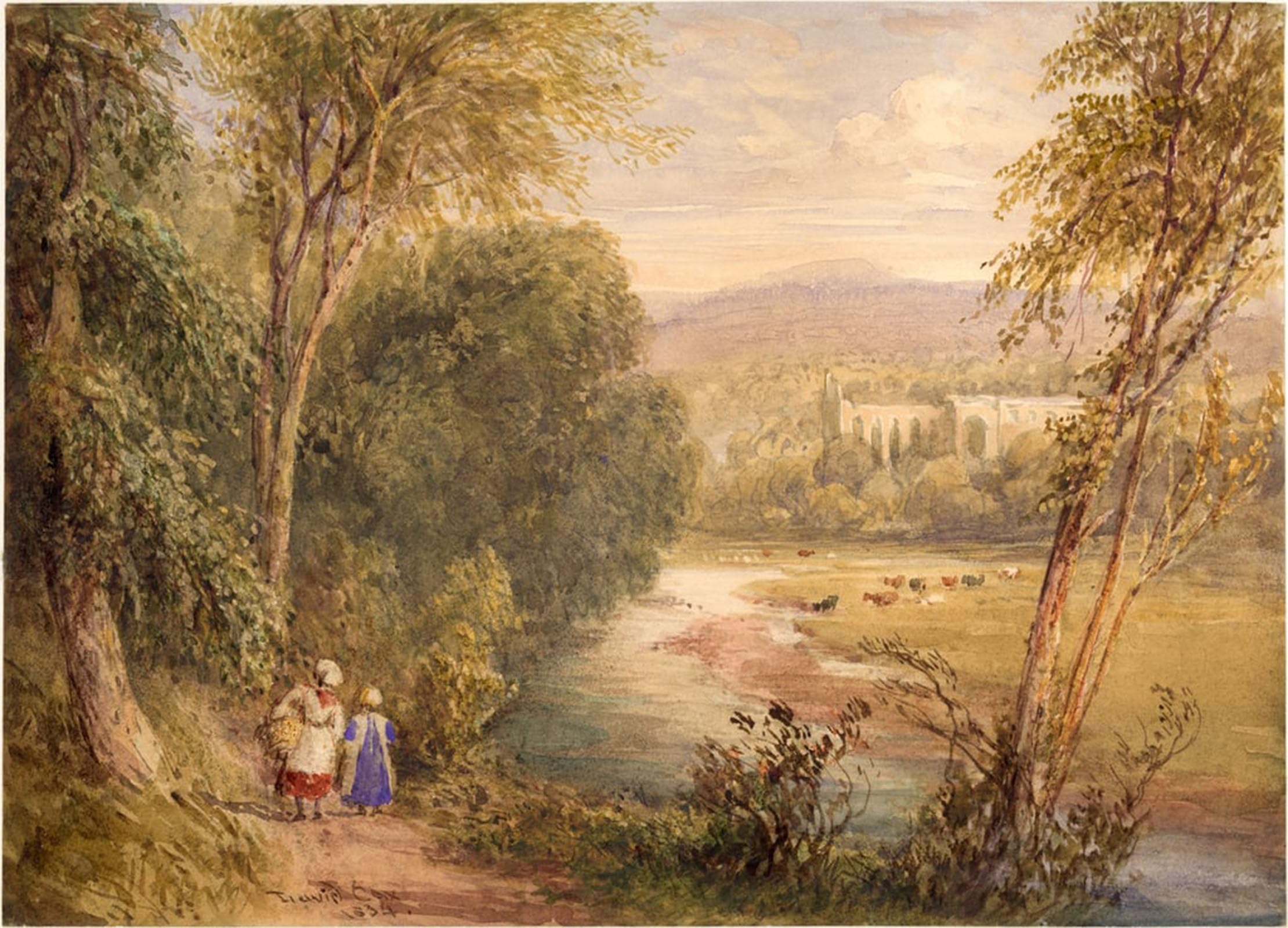 ARTXLXXBN Famous Print Painting Colorful Art Print Bolton Abbey by David Cox Canvas Art Decorations for Home Decor 60x90cm