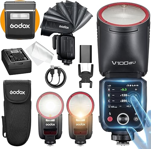 Miniatura 7 de GODOX V100 C Godox Flash para Canon - Flash TTL de 100Ws para cámaras Canon EOS, control de pantalla táctil, 400 destellos de potencia completa