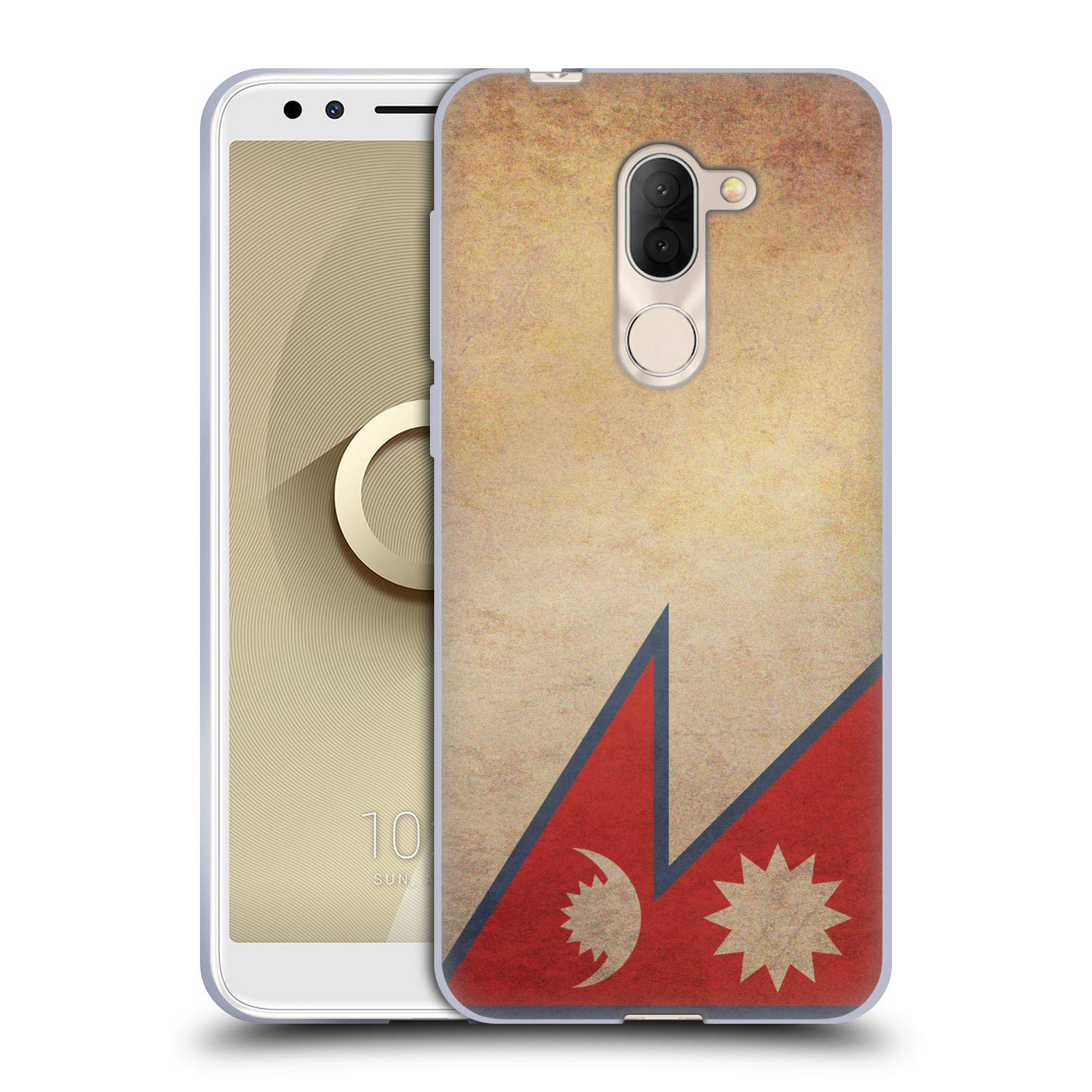 Head Case DesignsNepal Nepali Vintage Flags Set 4 Soft Gel Case Compatible for Alcatel 3X (2018)