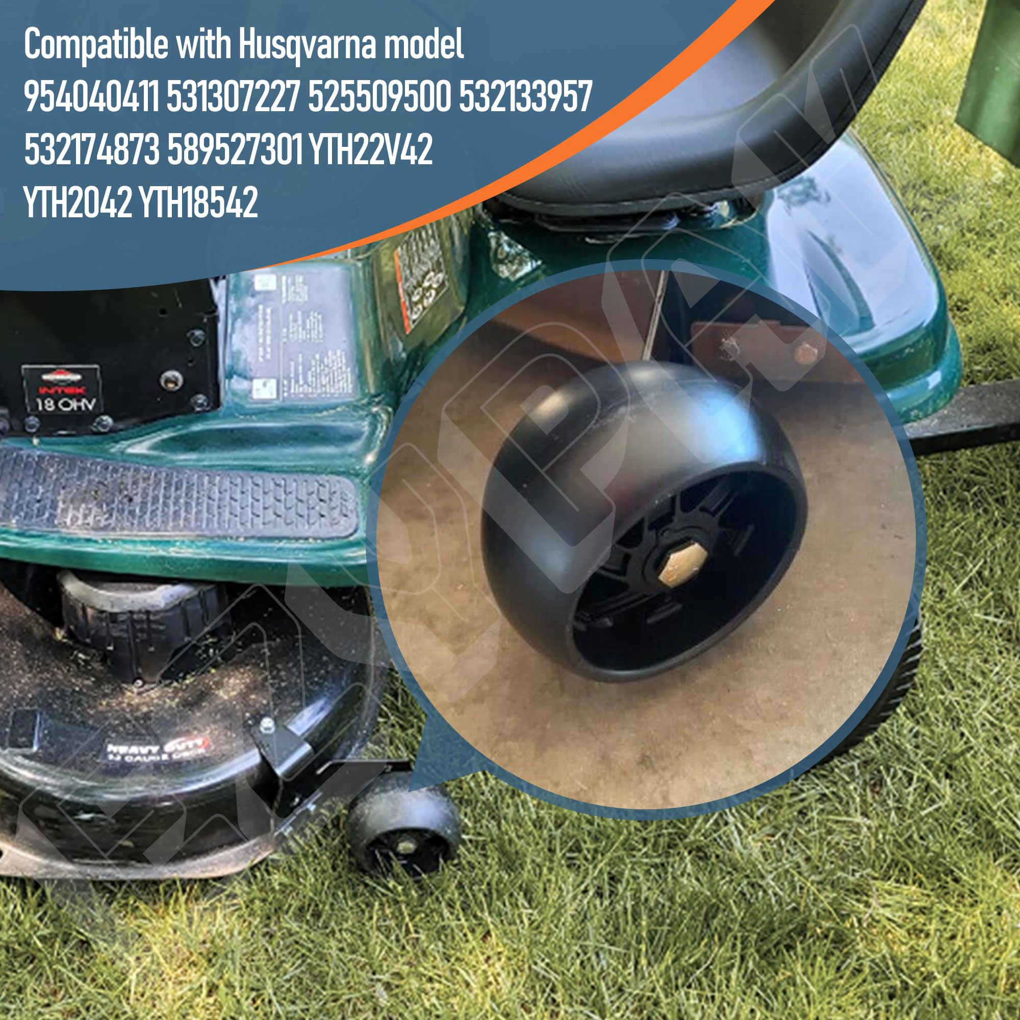 Cubierta de 42 pulgadas 525509501 532181040 Kit de medidor de rueda para cortacésped Husqvarna AYP Poulan, compatible con PXT195G42 LT1000 LT2000 YTH 22V42
