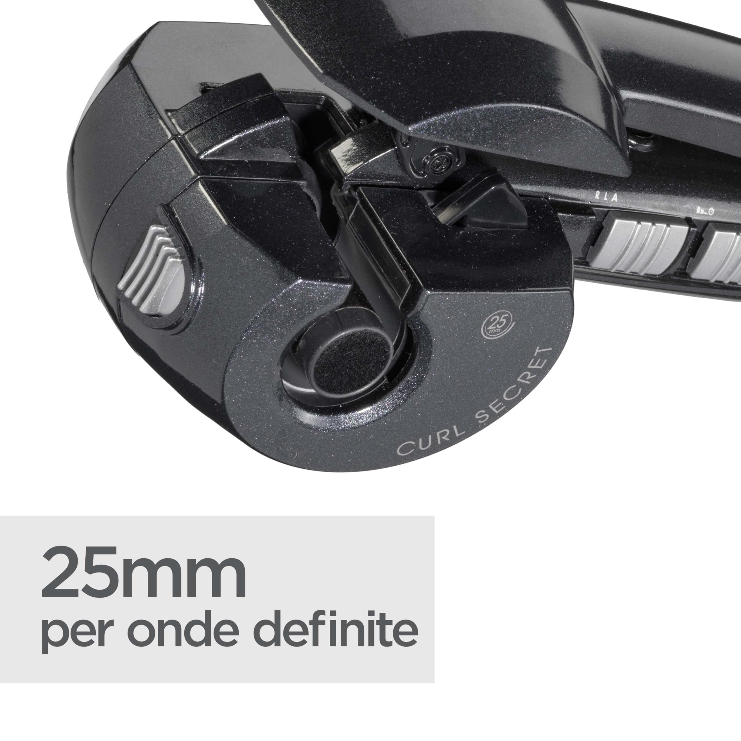 BaByliss Curl Secret Ionic 2, Arricciacapelli automatico, 2 cilindri intercambiabili, Temperature da 190°C a 230°C, Nero, 25-35 mm, C1300E