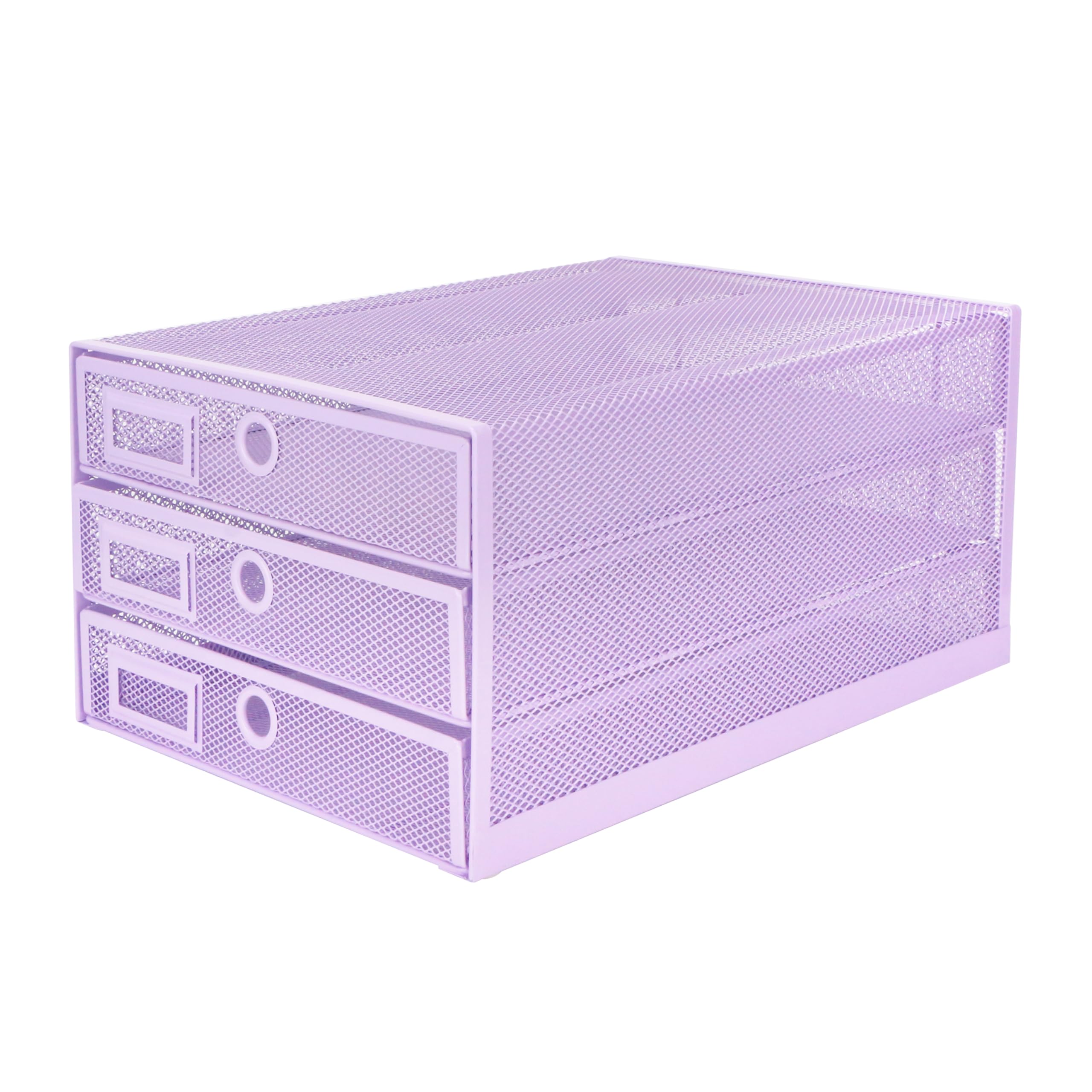 EXERZ Paper Sorter 3 Tier Drawers A4 / Multifunctional Desk Organiser/Letter Tray - Documents, Magazines, Notebooks and Letters - Light Purple