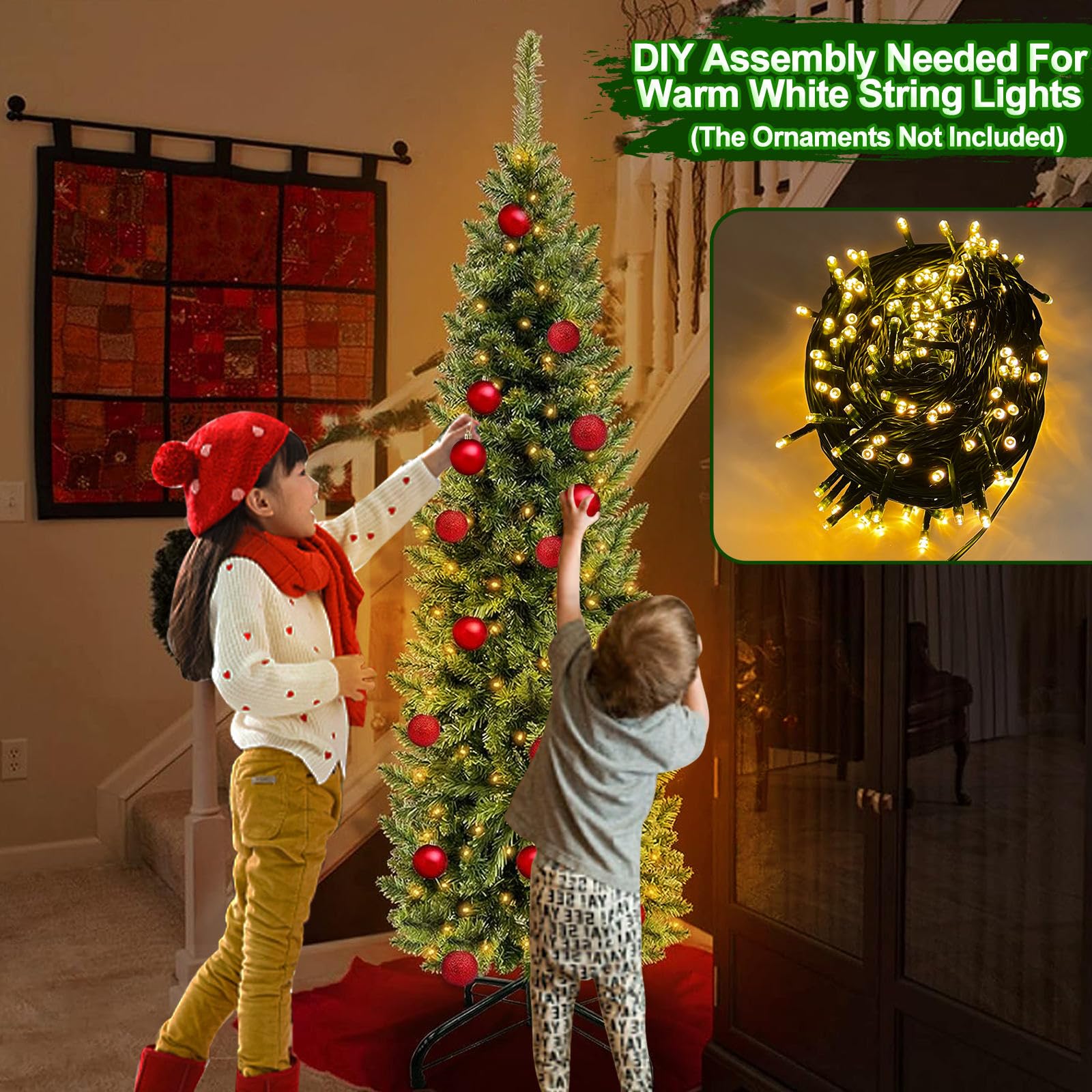 Amazon.com: 5 Ft Pencil Artificial Christmas Tree with 550 Branch