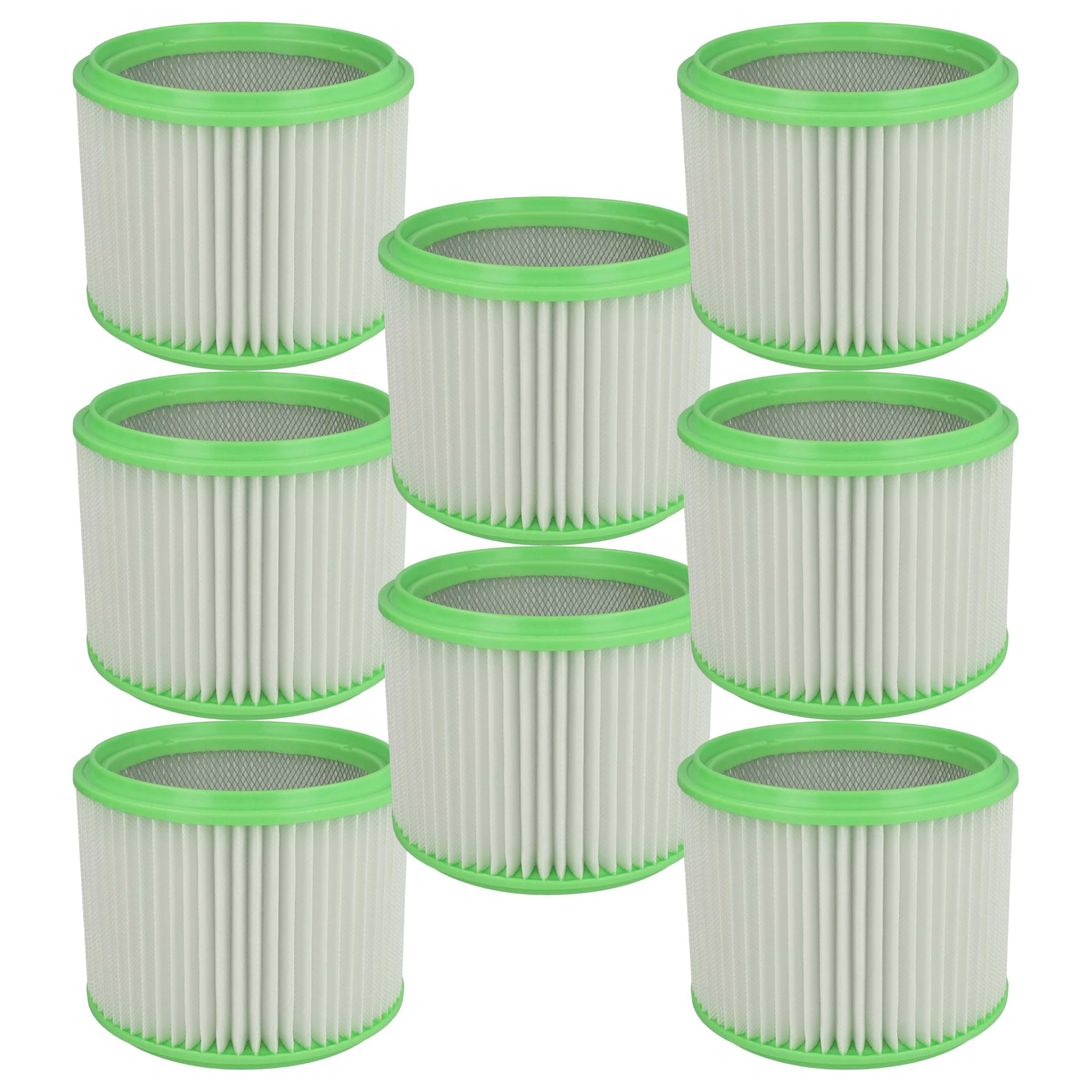 vhbw 8x Filtro plisado compatible con Gisowatt Industrial, Industrial 30X, Igea Ecosystem Cleaner aspiradora - verde blanco